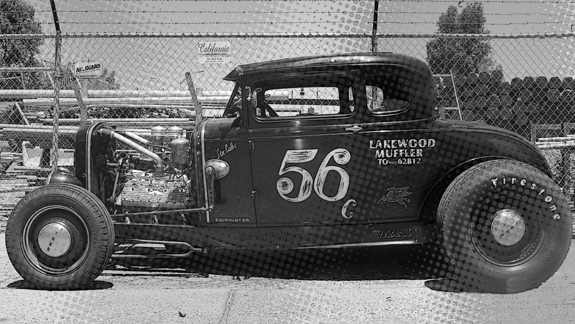 720P, Hot Rod, USA, monochrome, vintage, old car, HD Wallpaper