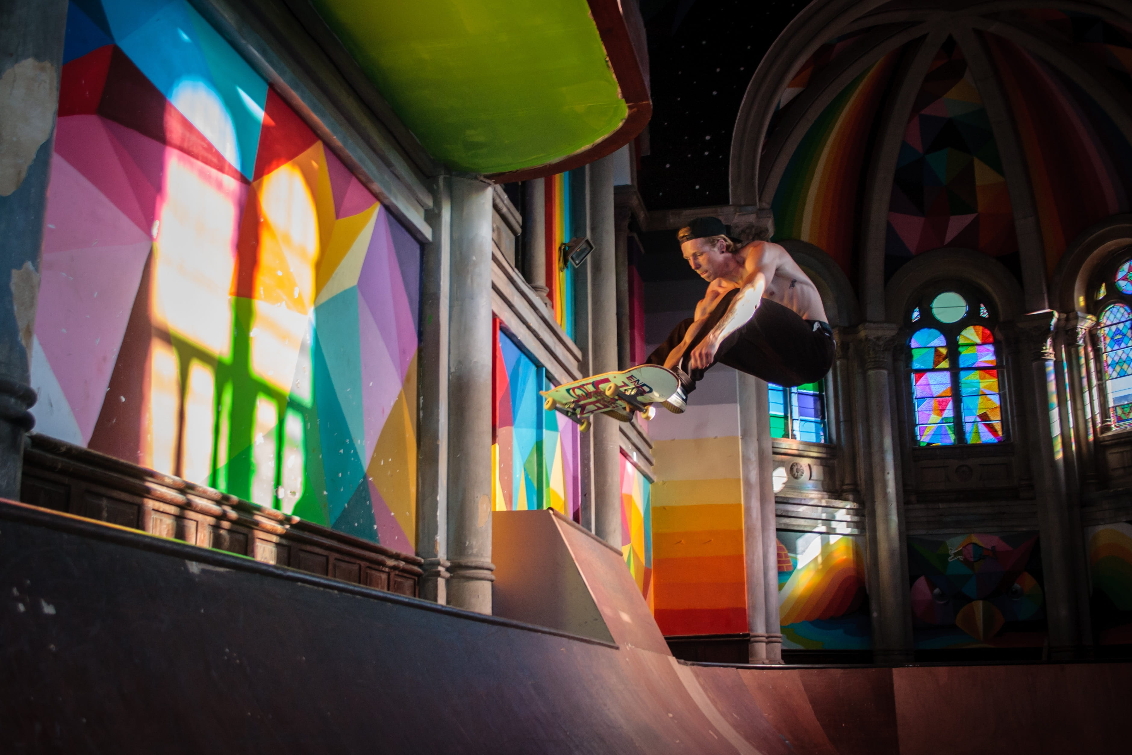 jump, 2K, live, lust for life, standing, skateboarder, colorful, courage, spain, casual clothing, la iglesia, portrait, movement, man, boy, endurance sports, HD Wallpaper