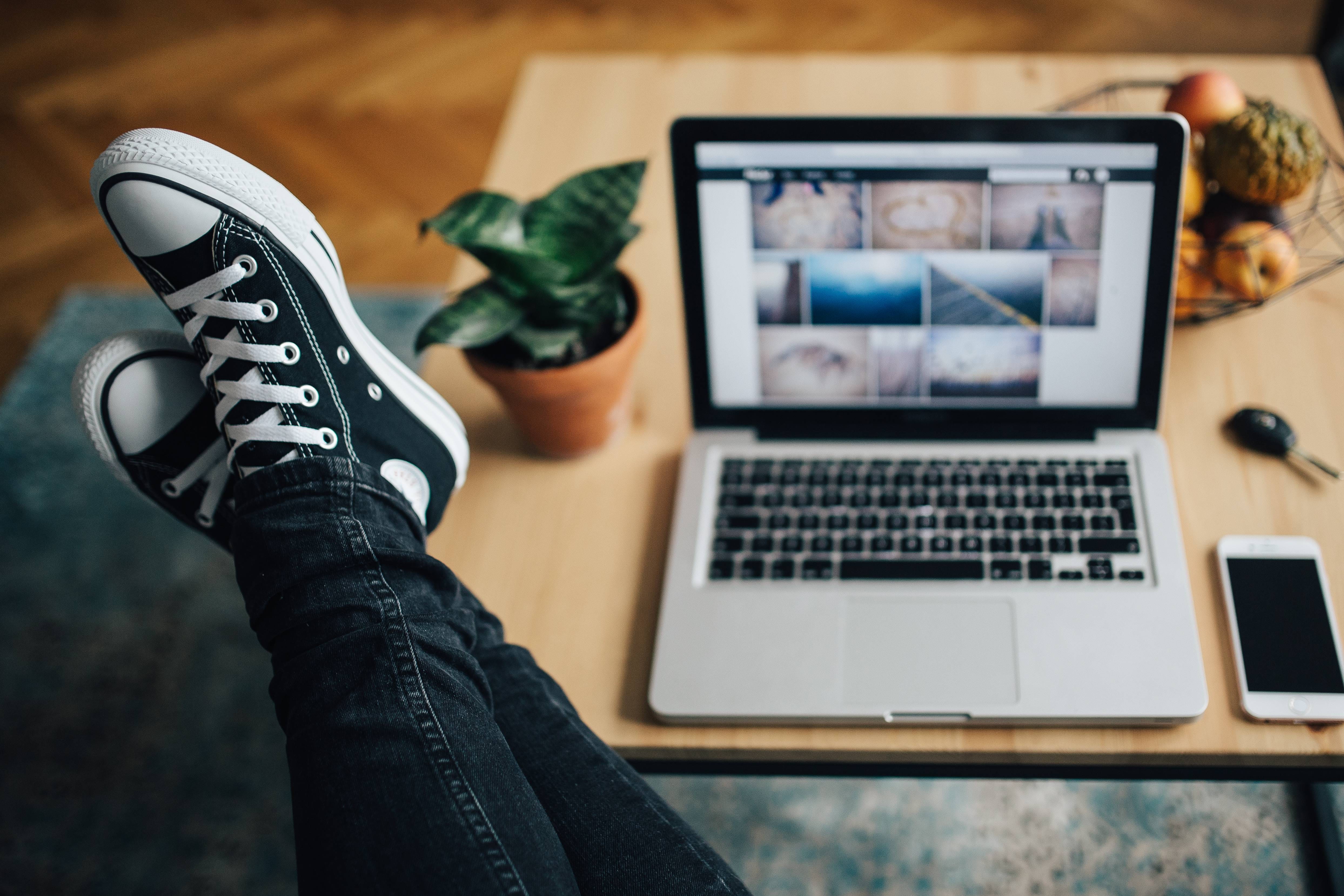 connection, indoors, mac, human hand, keyboard, people, technology, ripped, human leg, Apple, hand, communication, table, wooden table, body part, internet, HD Wallpaper