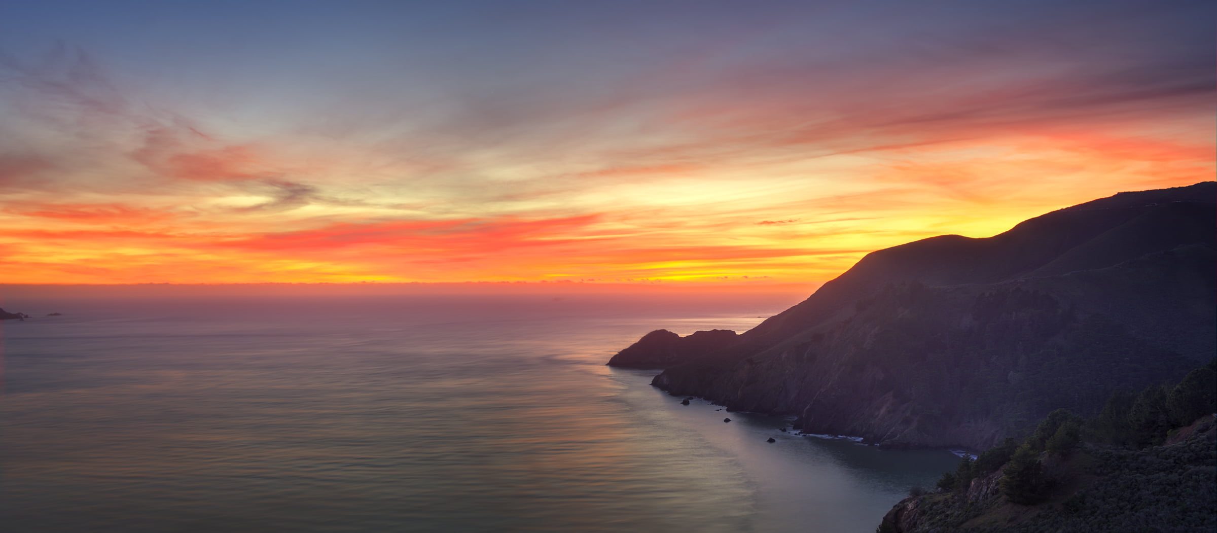 Bay Area  California, beach, sunset  Bay, landscape, 1080P, nature, dusk, scenics, sunset, coastline, beside, Golden Gate Bridge, ocean, mountain, sea, HD Wallpaper