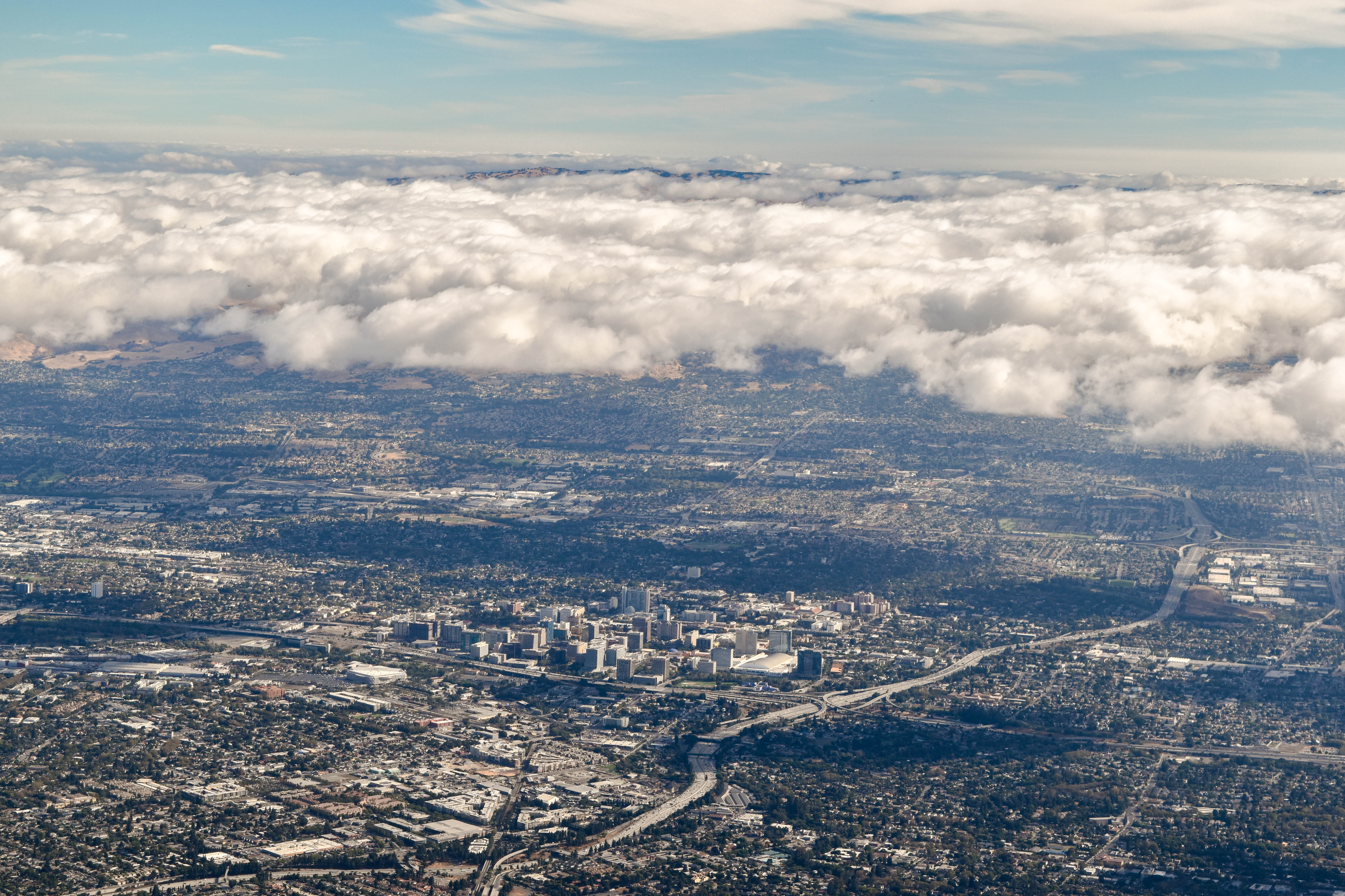 cloud - sky, architecture, united states, no people, above, sky, high angle view, aerial view, scenics - nature, city life, building exterior, day, nature, HD Wallpaper