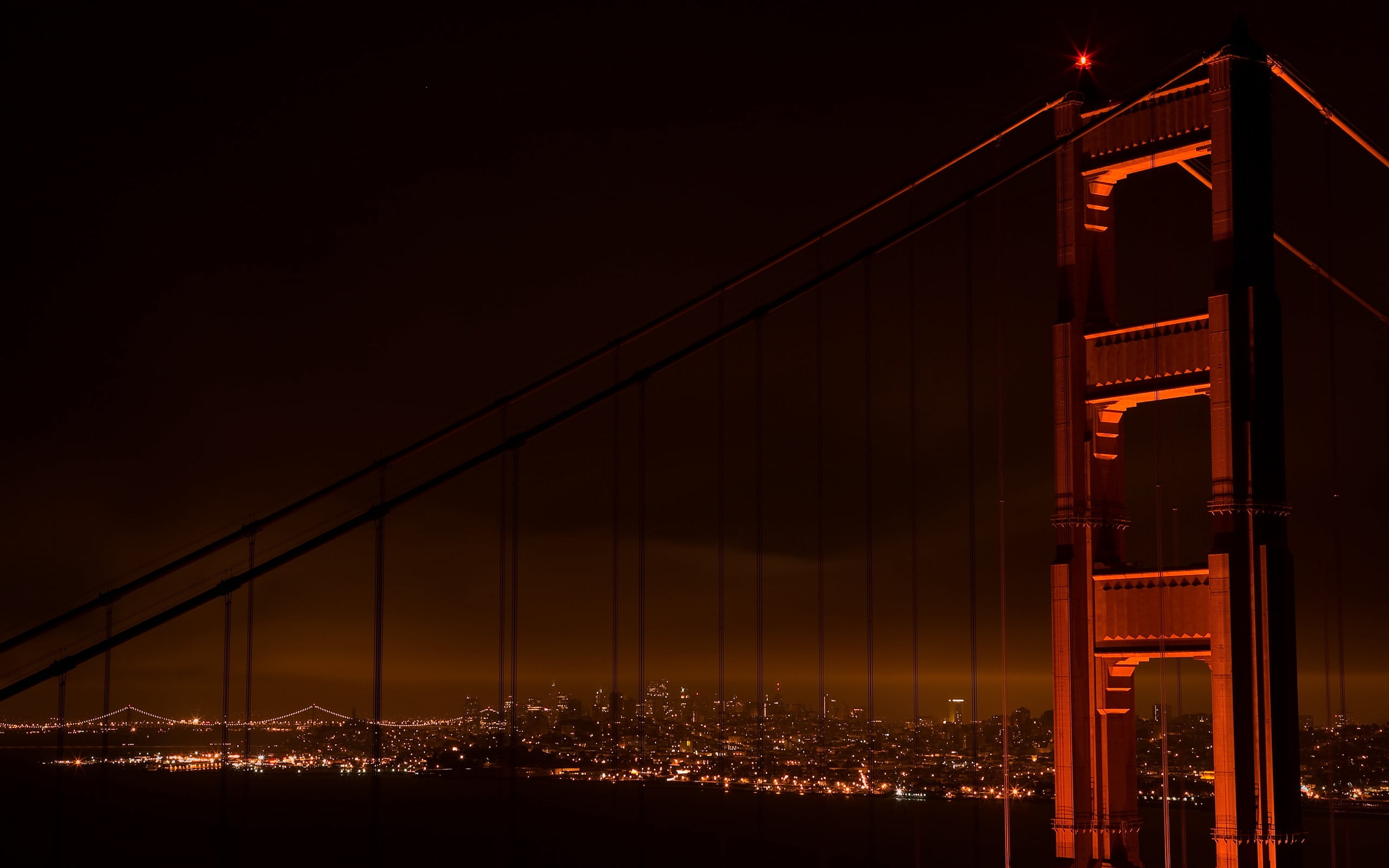 san Francisco Bay Area, places, international Landmark, transportation, traffic, sky, nature, cityscape, outdoors, bay Of Water, built Structure, steel Cable, HD Wallpaper