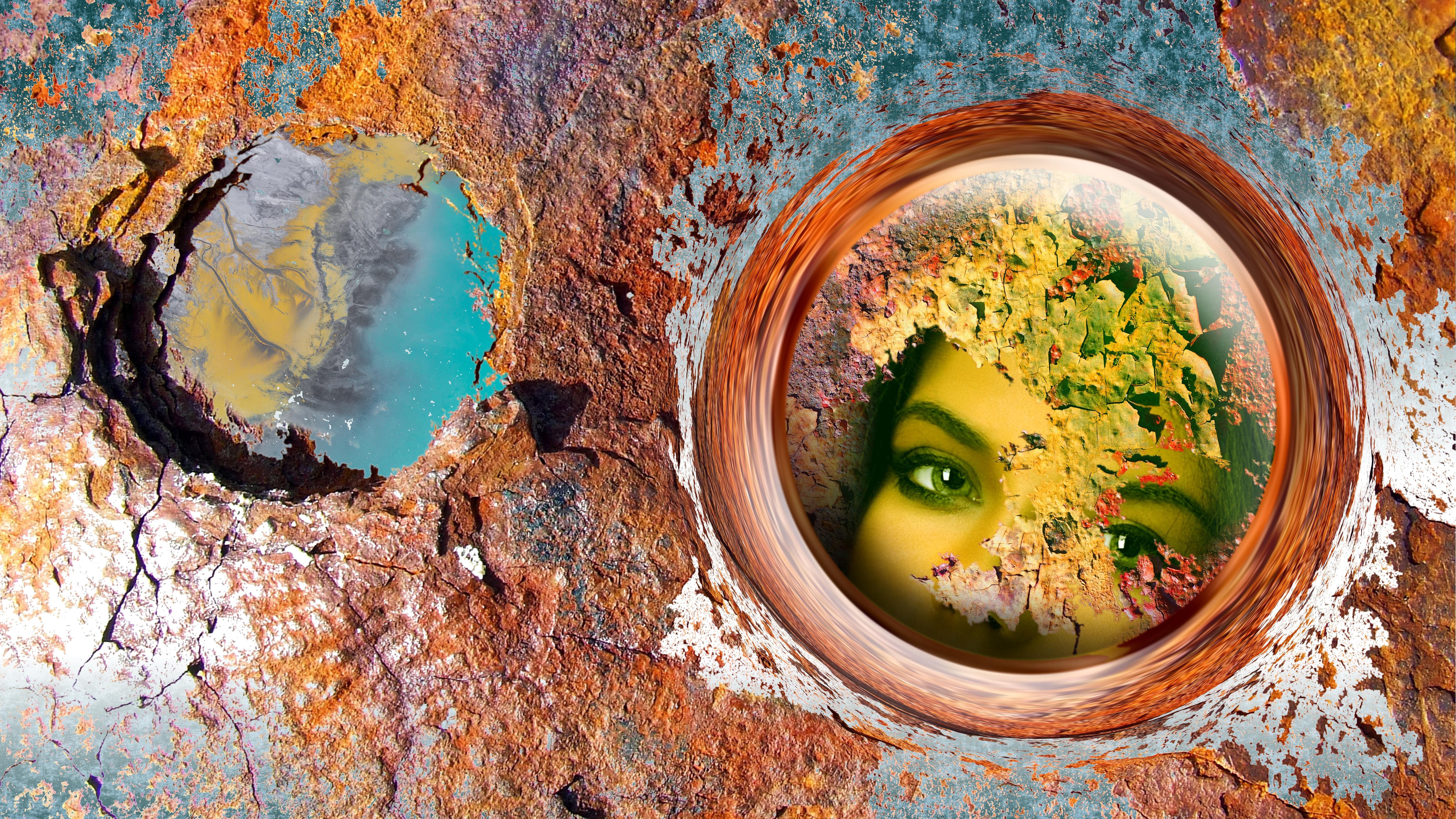no people, 8K, rust, yellow, still life, adobe illustrator, water, illustrator, high angle view, freshness, bowl, face of woman, graphics, day, woman, HD Wallpaper