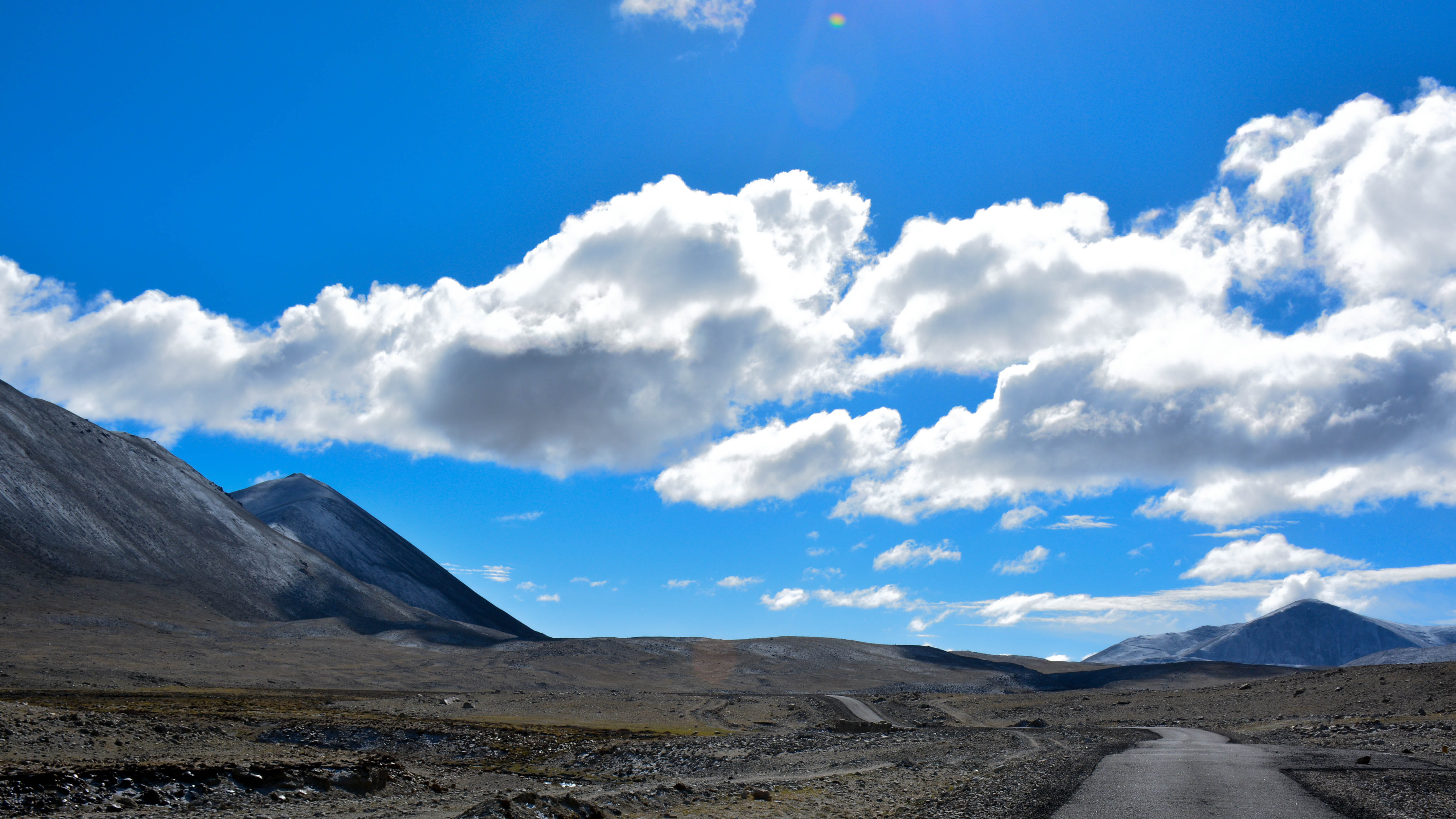 no people, 5K, scenics - nature, clouds, dramatic landscape, rock - object, environment, semi-arid, mountain range, travel, beauty in nature, beautiful road, HD Wallpaper