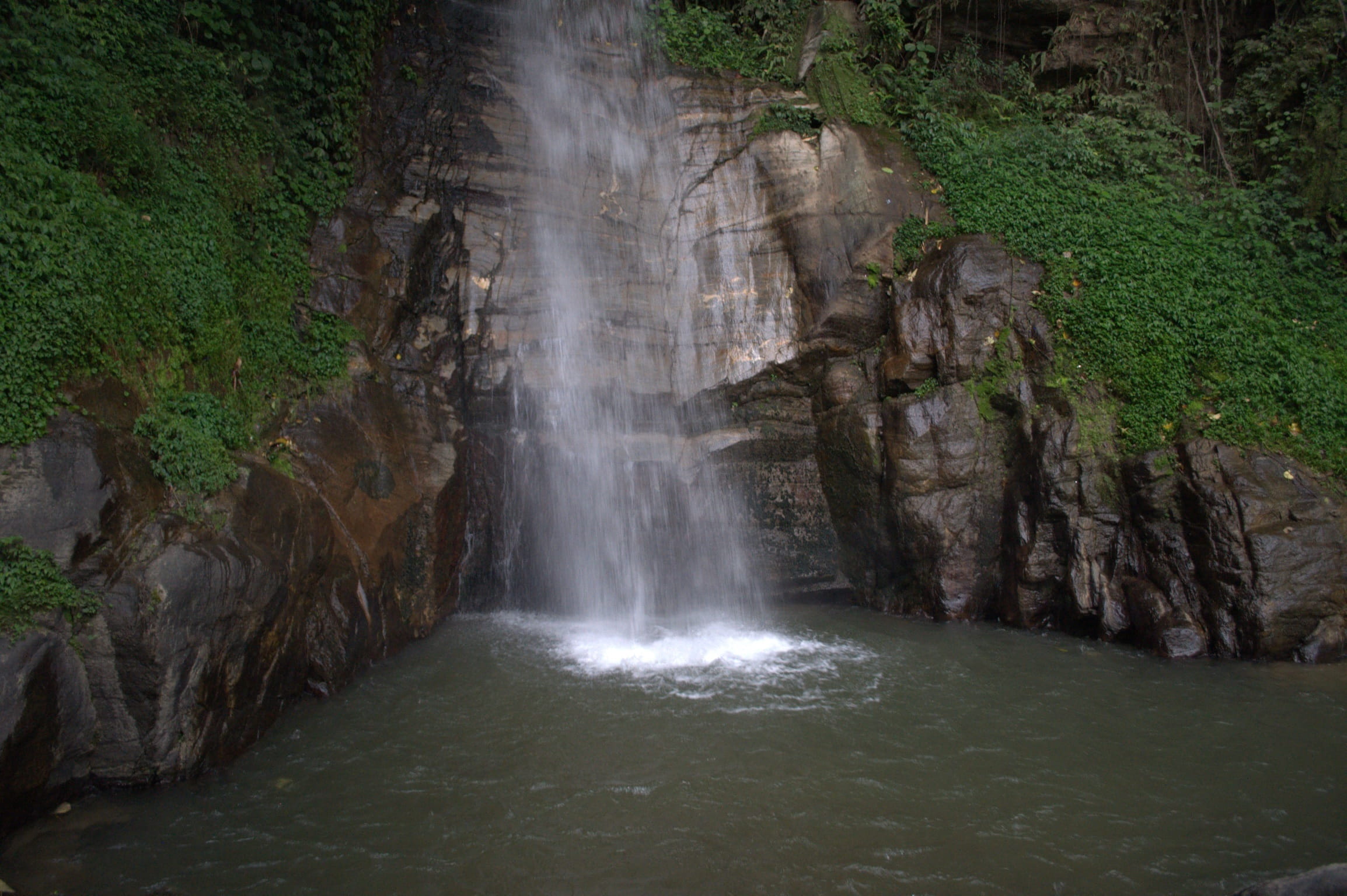 scenics, travel, rock - object, water falls, water, rock formation, outdoors, 1080P, motion, india, blurred motion, lapse, tree, power in nature, sikkim, HD Wallpaper