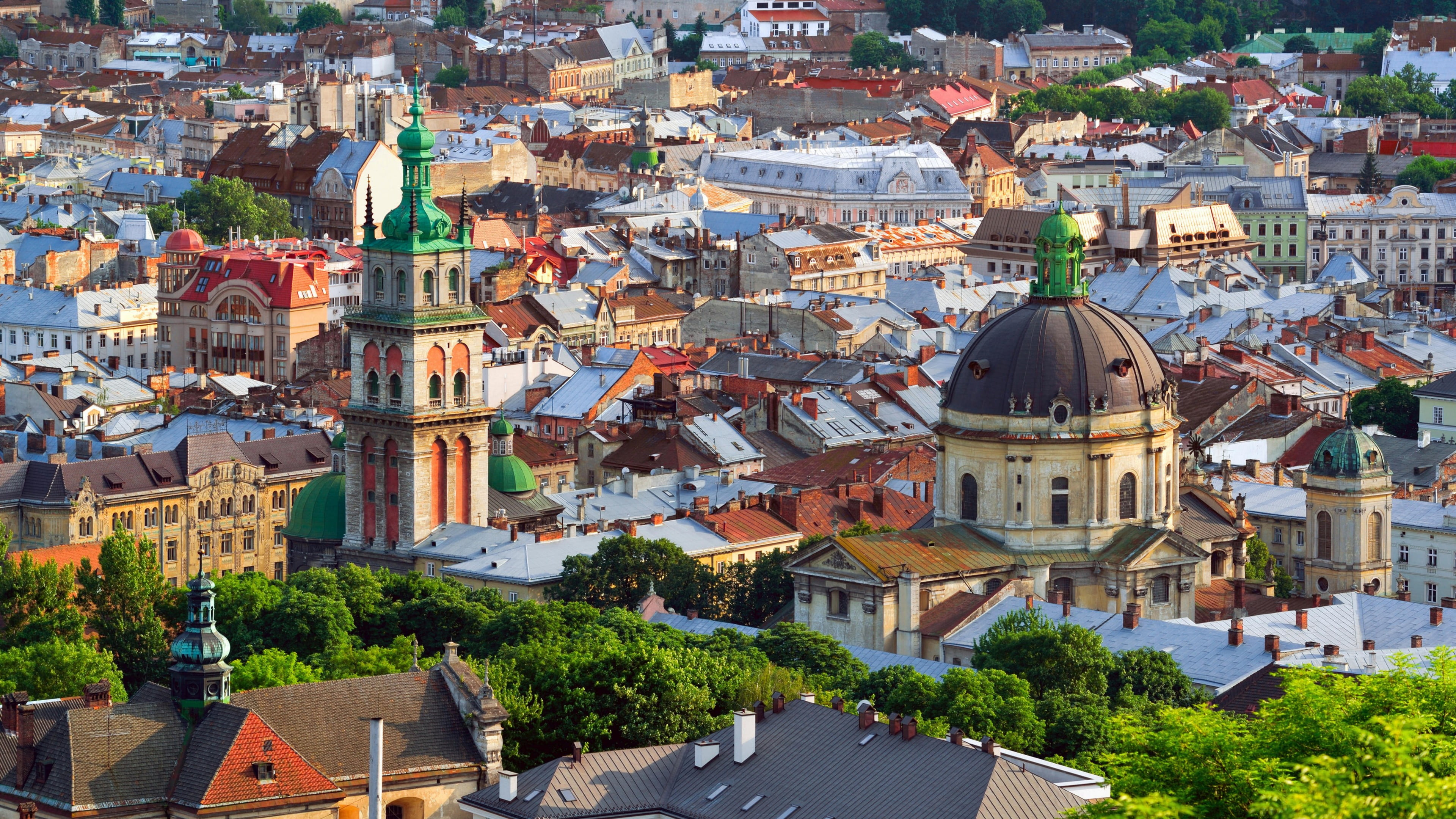 the past, dome, crowd, religion, ukraine, townscape, lviv high castle, built structure, building exterior, outdoors, nature, lemberg, day, suburb, roof, HD Wallpaper
