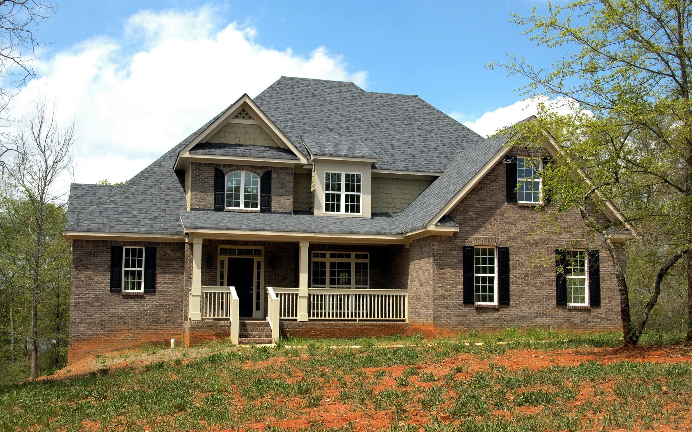 estate, 2K, home, outdoors, plant, yard, facade, building exterior, lawn, modern, near, cottage, luxury, sky, no people, structure, architecture, nature, HD Wallpaper