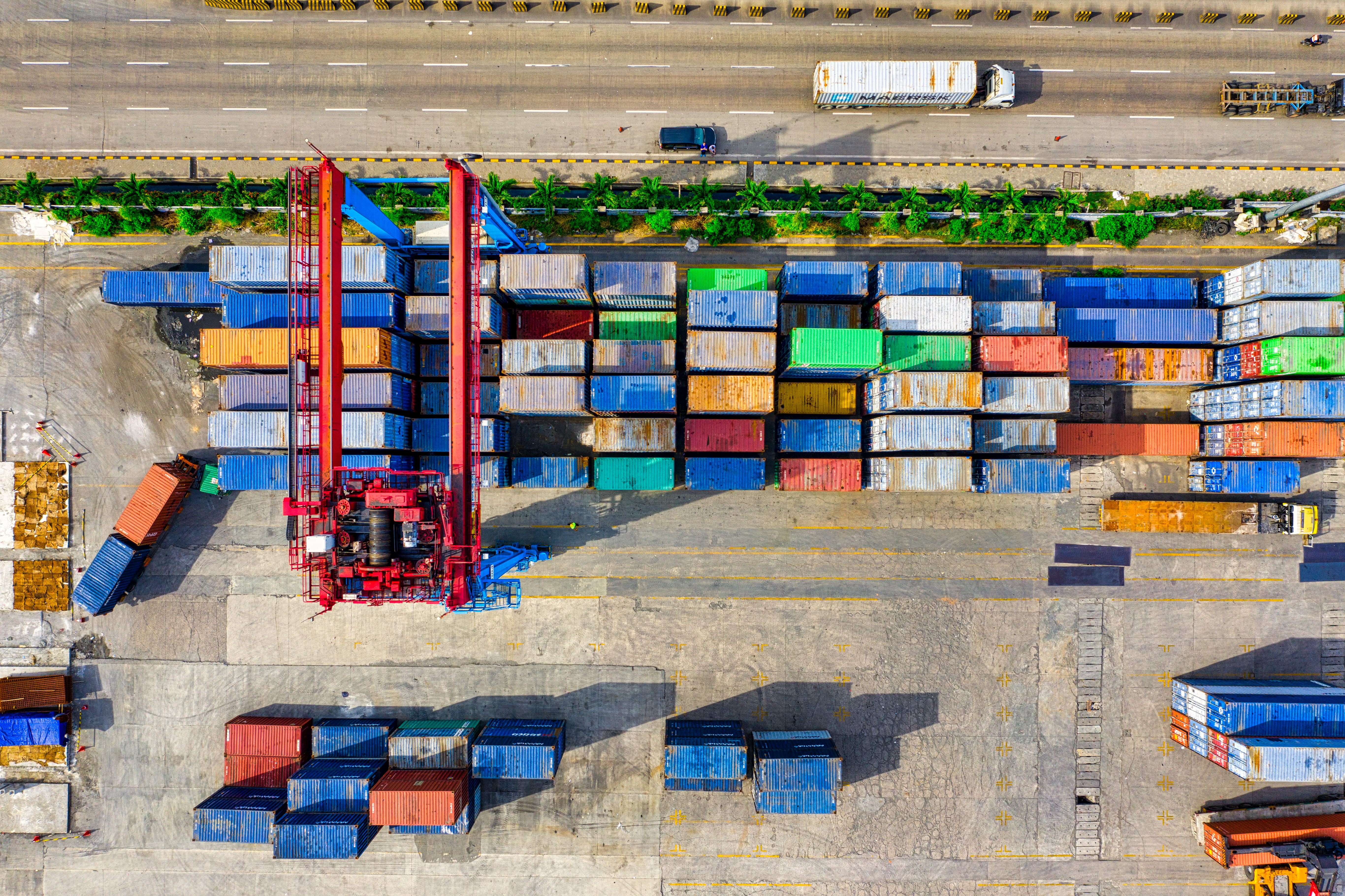 metal, nature, equipment, street, day, steel, scenic, industry, freight transportation, customs, business, aerial view, aerial photography, economy, highway, HD Wallpaper