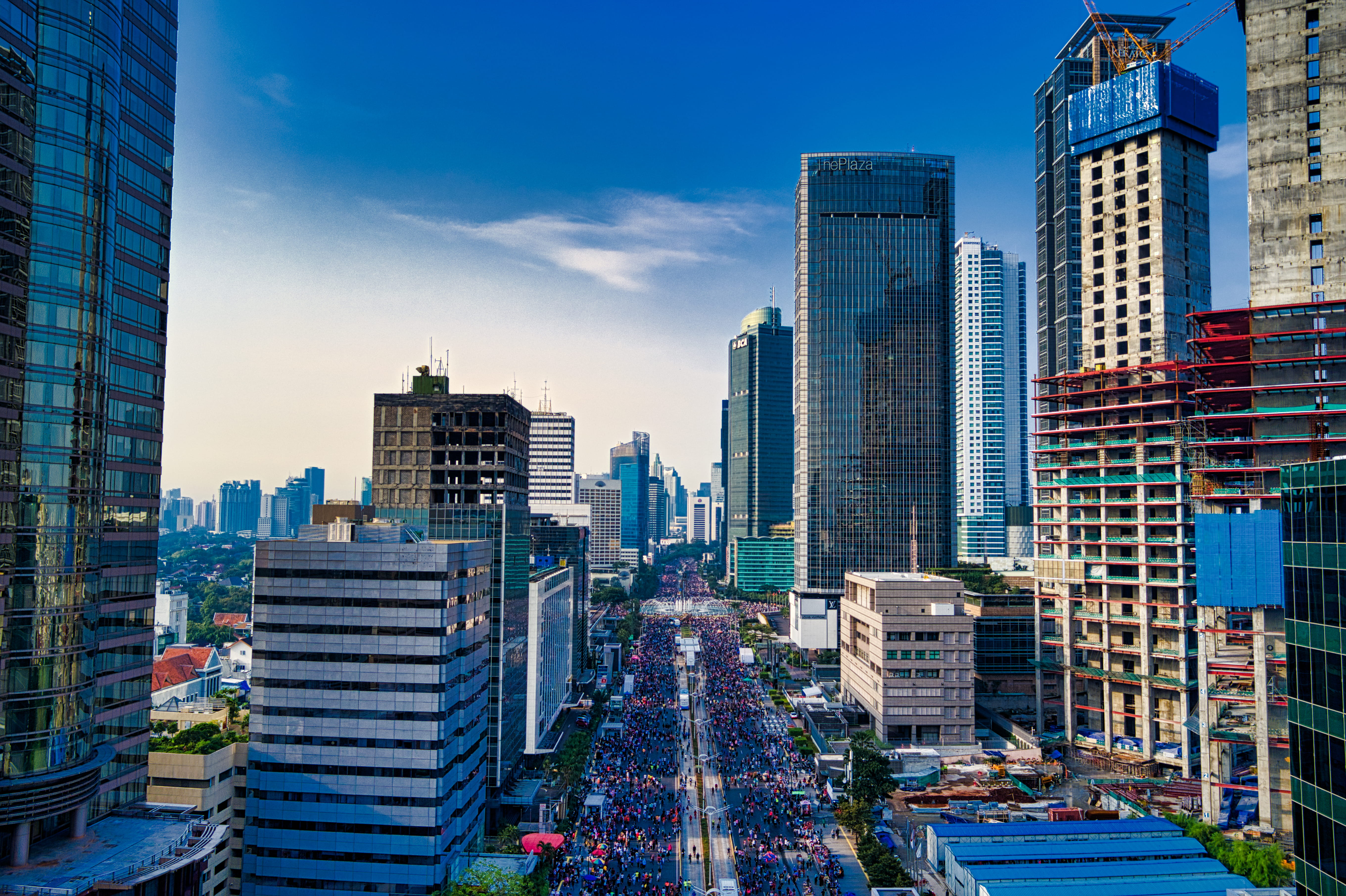 tall, tower, landscape, architecture, downtown district, street, apartments, drone footage, trees, no people, modern, roads, skyscraper, outdoors, urban skyline, HD Wallpaper