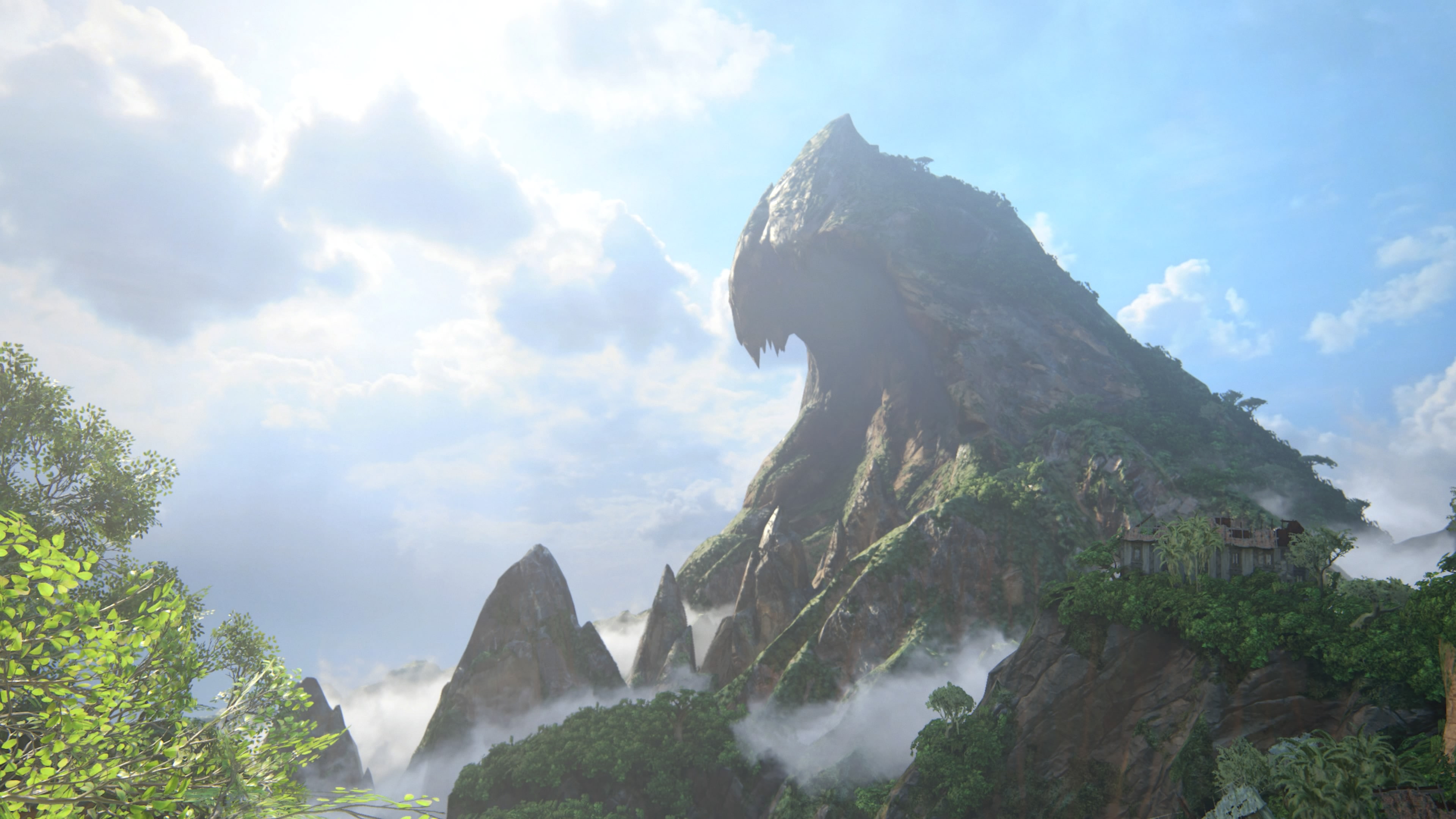 land, idyllic, mountain range, outdoors, 4K, day, sky, travel destinations, clouds, formation, nature, mountain, plant, tranquility, Uncharted 4: A Thiefs End, HD Wallpaper