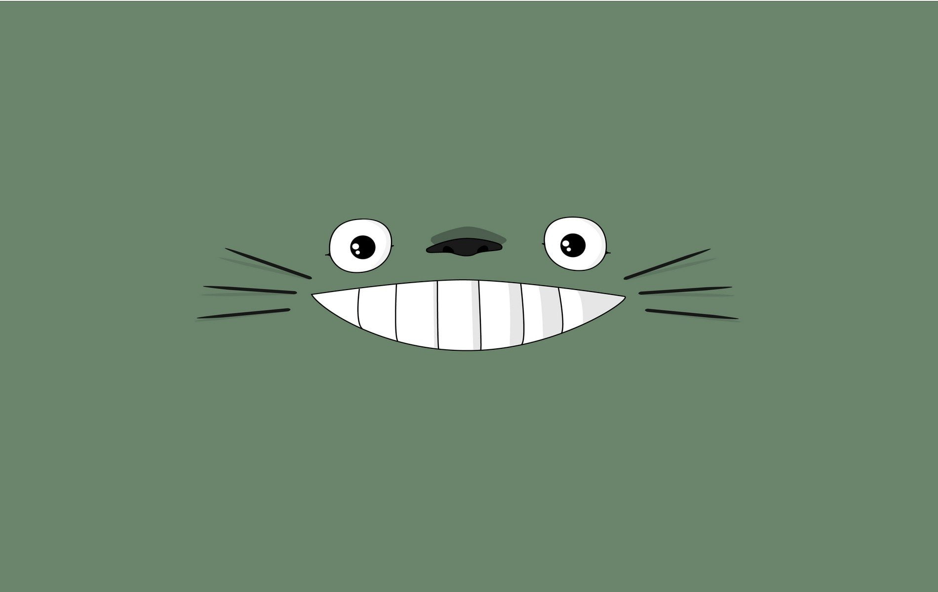 Totoro (My Neighbor Totoro), My Neighbor Totoro, fun, creativity, sign, body part, people, symbol, colored background, copy space, eye, humor, human face, HD Wallpaper