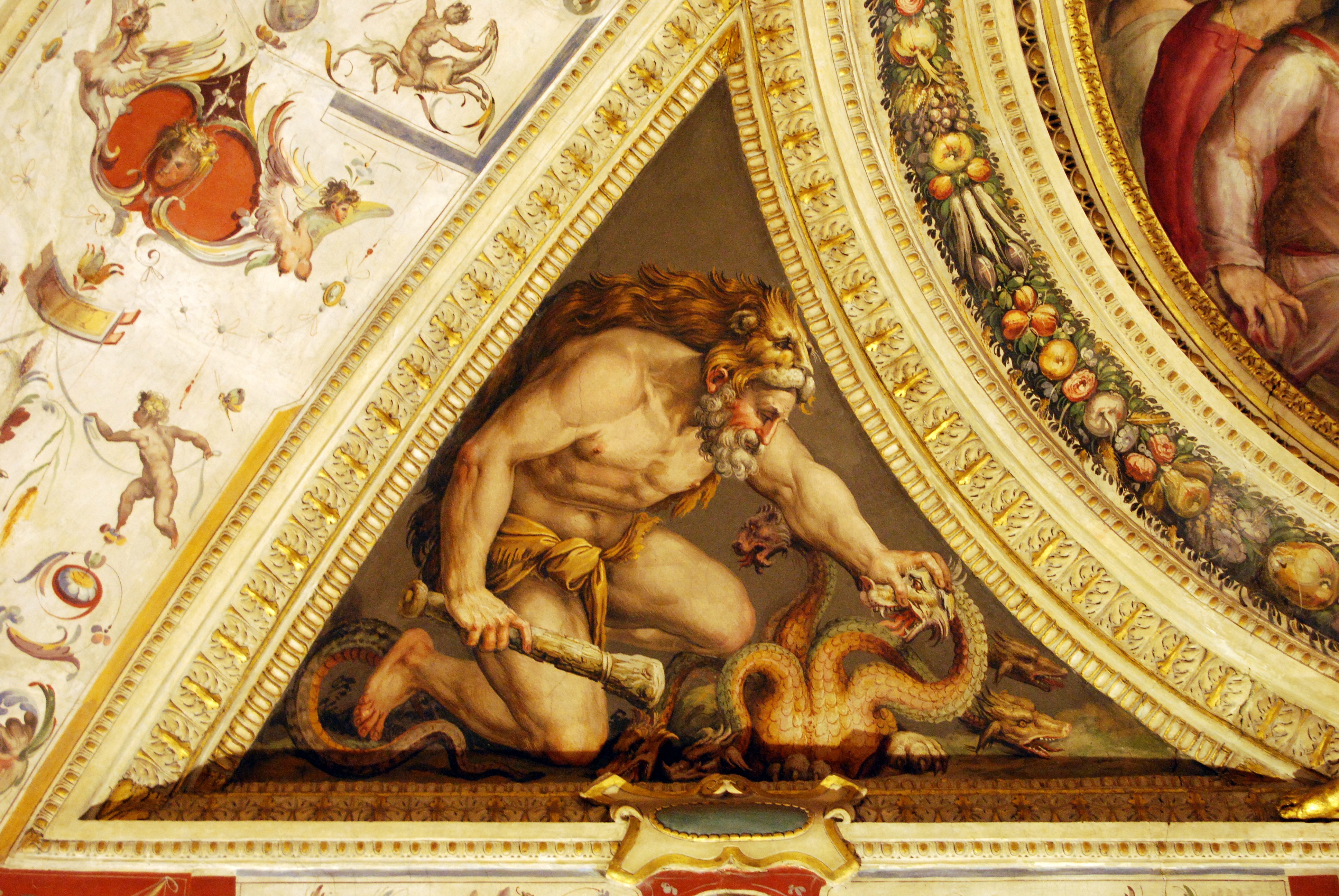 belief, statue, no people, architecture, architectural column, man, mural, low angle view, palazzo, italy, travel destinations, tuscany, human representation, HD Wallpaper