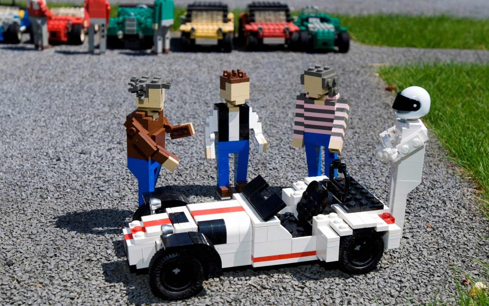 tire, land vehicle, Jeremy Clarkson, wheel, city, toy car, nature, Caterham, toys, toy, one person, transportation, car, figures, LEGO, day, outdoors, kart, HD Wallpaper