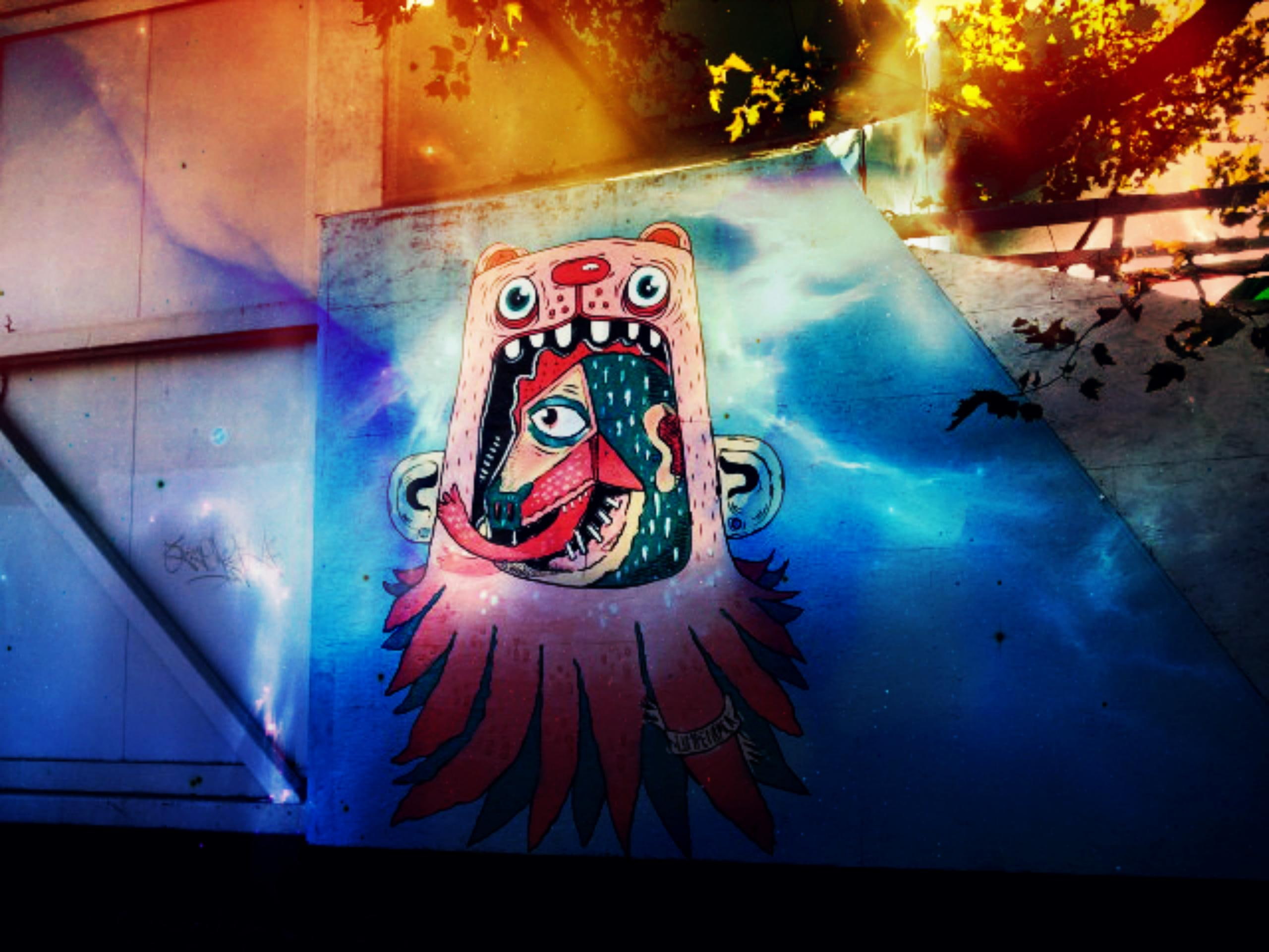 vienna, prater, wien, grafitti, 2K, city, monster, 3d and abstract, cool, HD Wallpaper