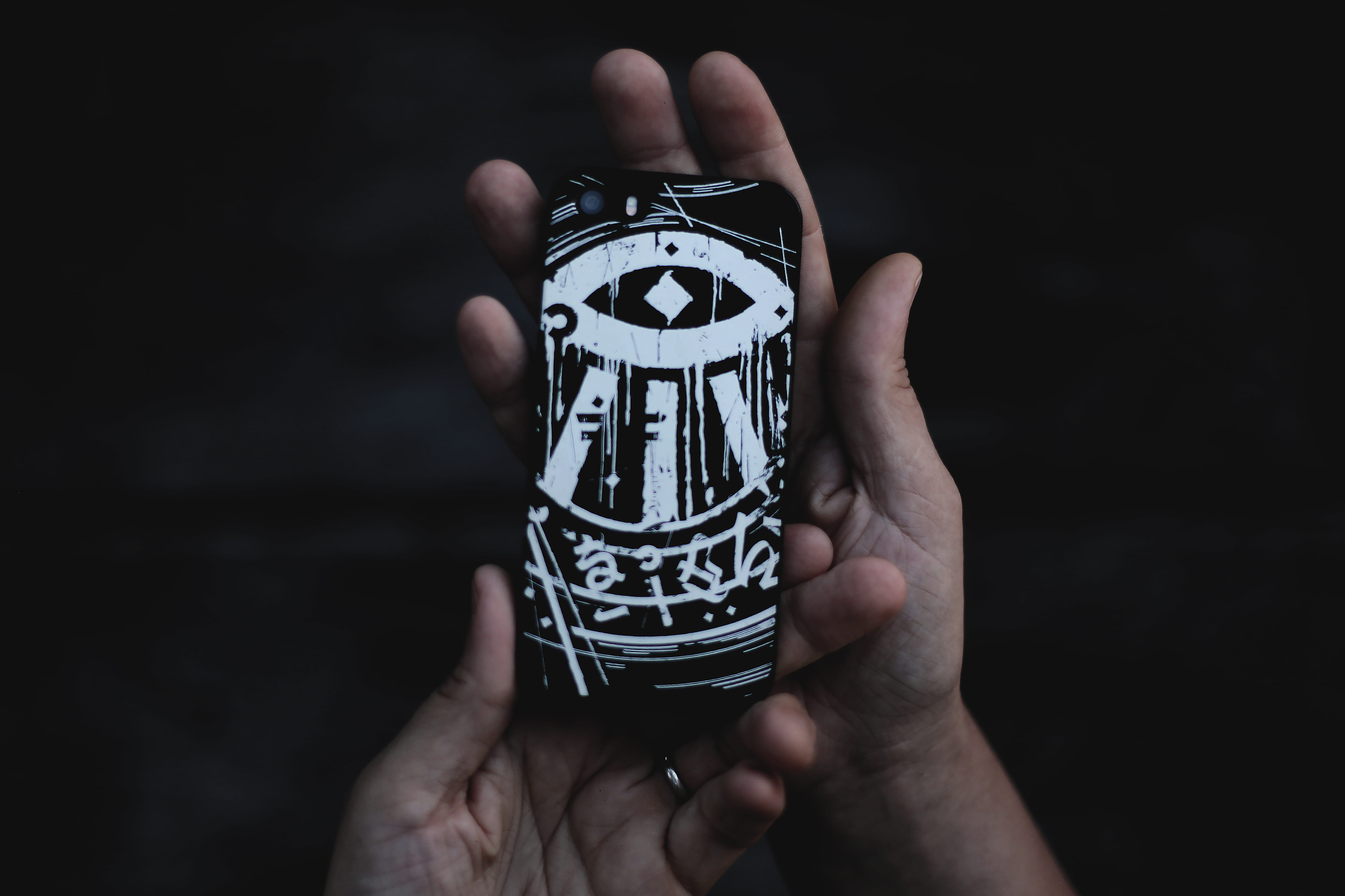 white, graffiti, hand, phone case, black, 5K, hold, person, grafitti, calligraphy, design, backgrounds, technology, people, tech, symbol, human Hand, calligraffiti, HD Wallpaper