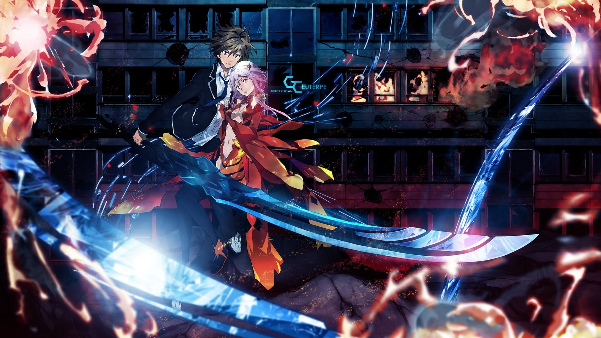 men, smoke - Physical Structure, factory, 1080P, GUILTY CROWN, fire - Natural Phenomenon, architecture, guilty, industry, lighting Equipment, guy, equipment, HD Wallpaper
