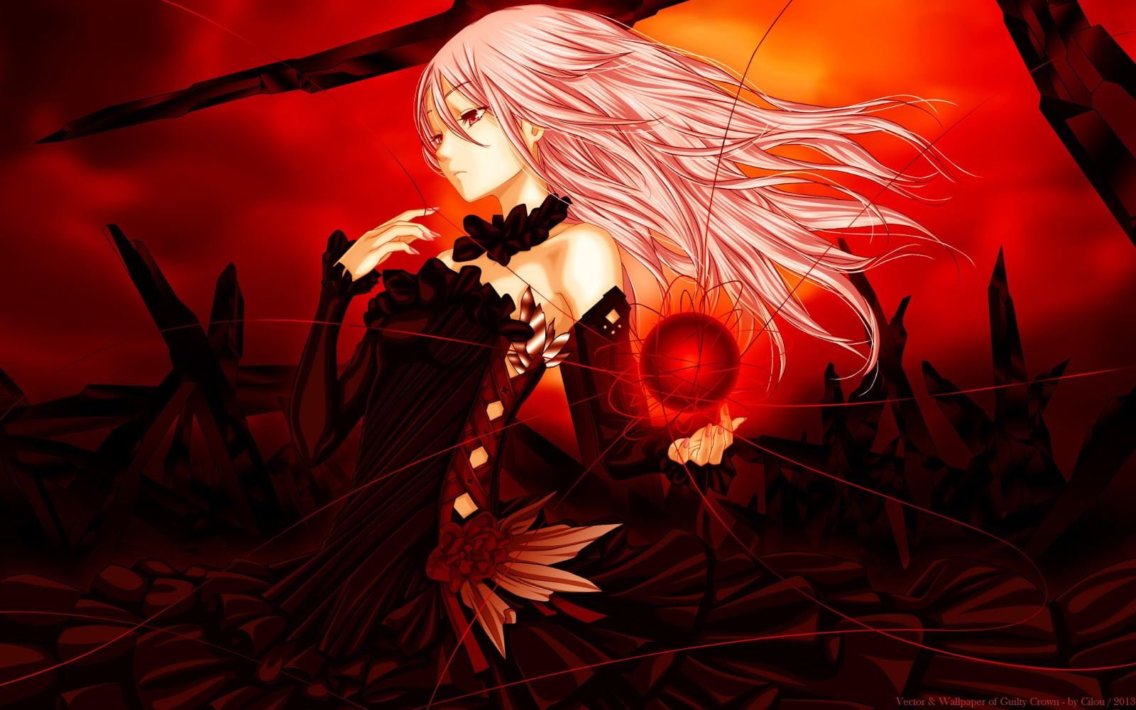 girl, yuzuriha, 720P, guilty, guilty crown, anime girl, anime, yuzuriha inori, inori, crown, HD Wallpaper
