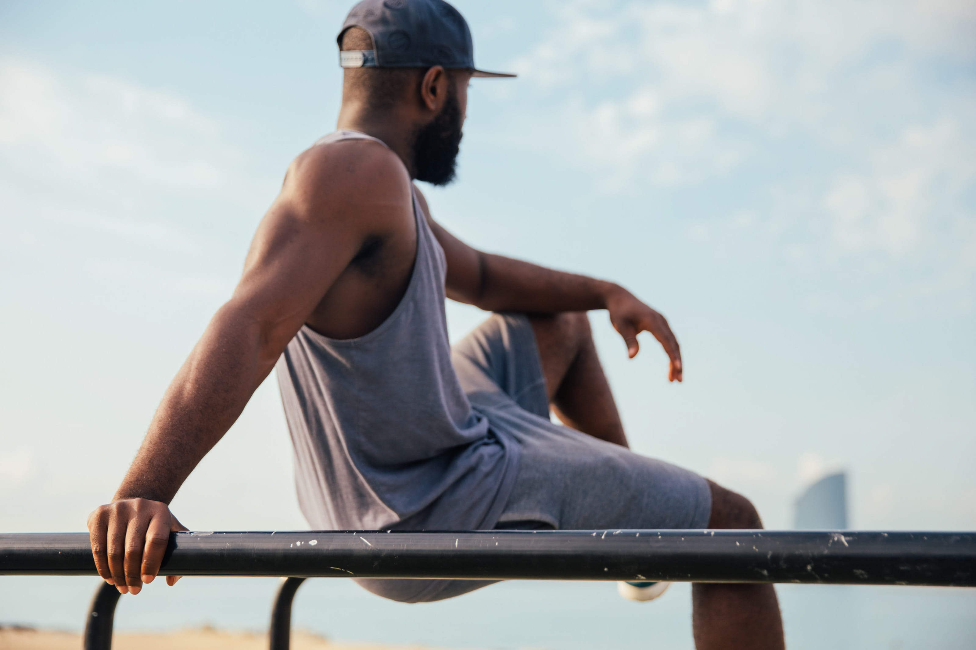 workout, up, lifestyle, training, Sport, 25-30 year old, activity, sports training, healthy, bars, young, three quarter length, man, stretching, casuals, HD Wallpaper