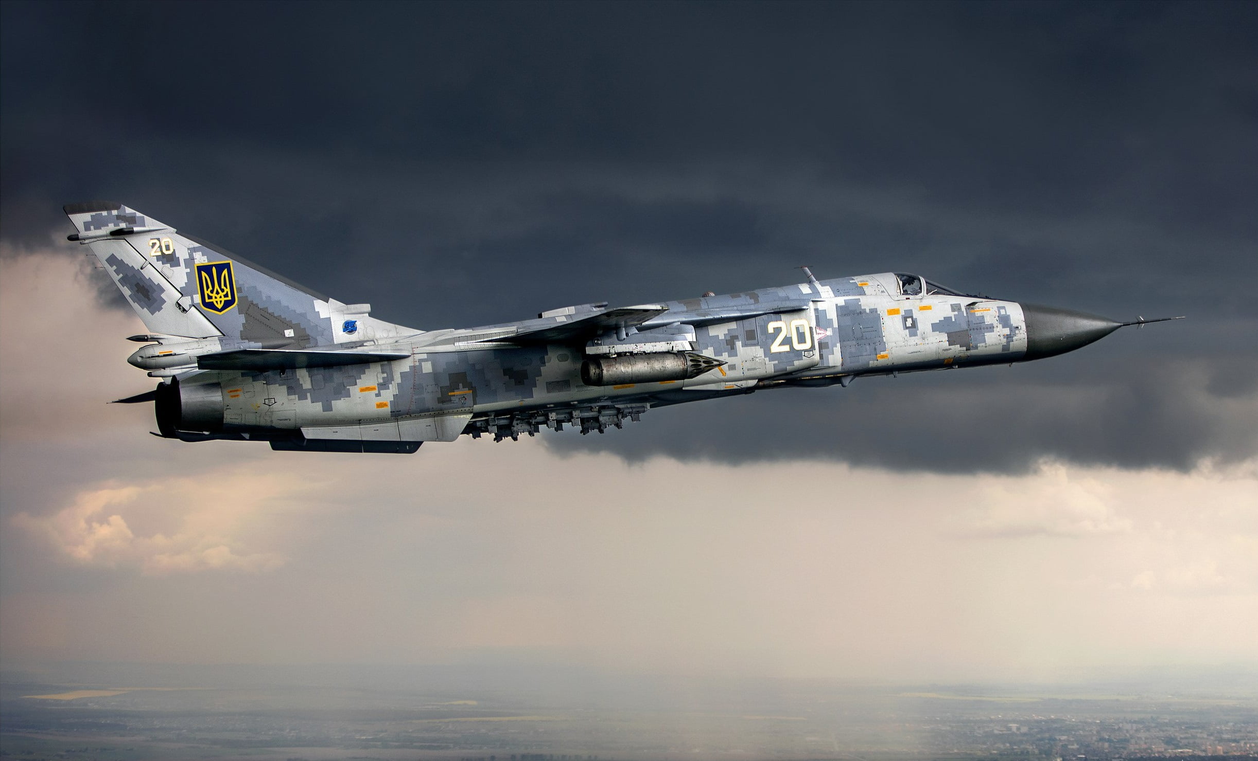 1080P, Sukhoi Su-24, Bomber, Ukrainian Air Force, Jet Fighters, HD Wallpaper
