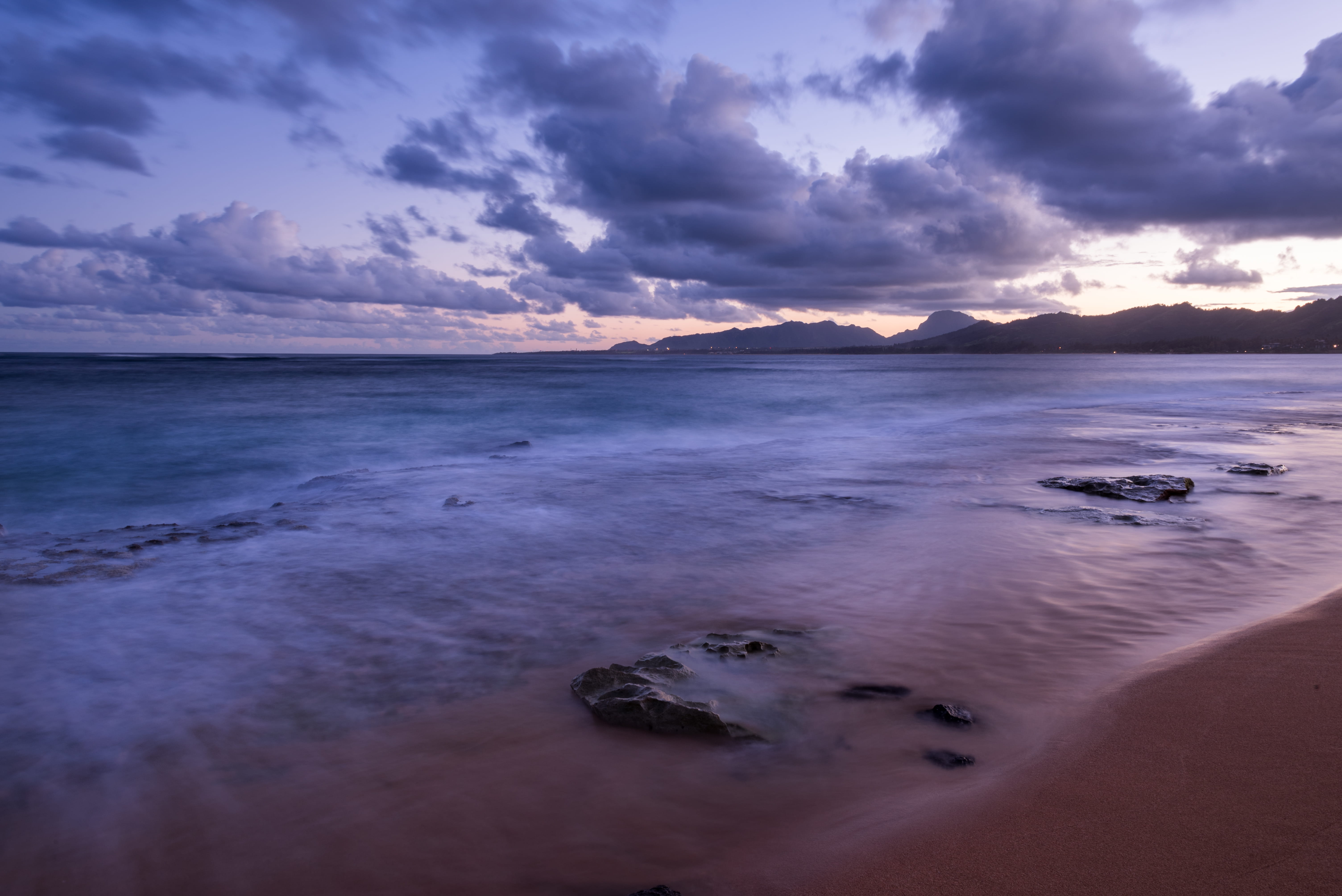 travel, idyllic, clouds, sea, kauai, sand, horizon, water, tranquil scene, nature, no people, 5K, land, landscape, horizon over water, beach, HD Wallpaper