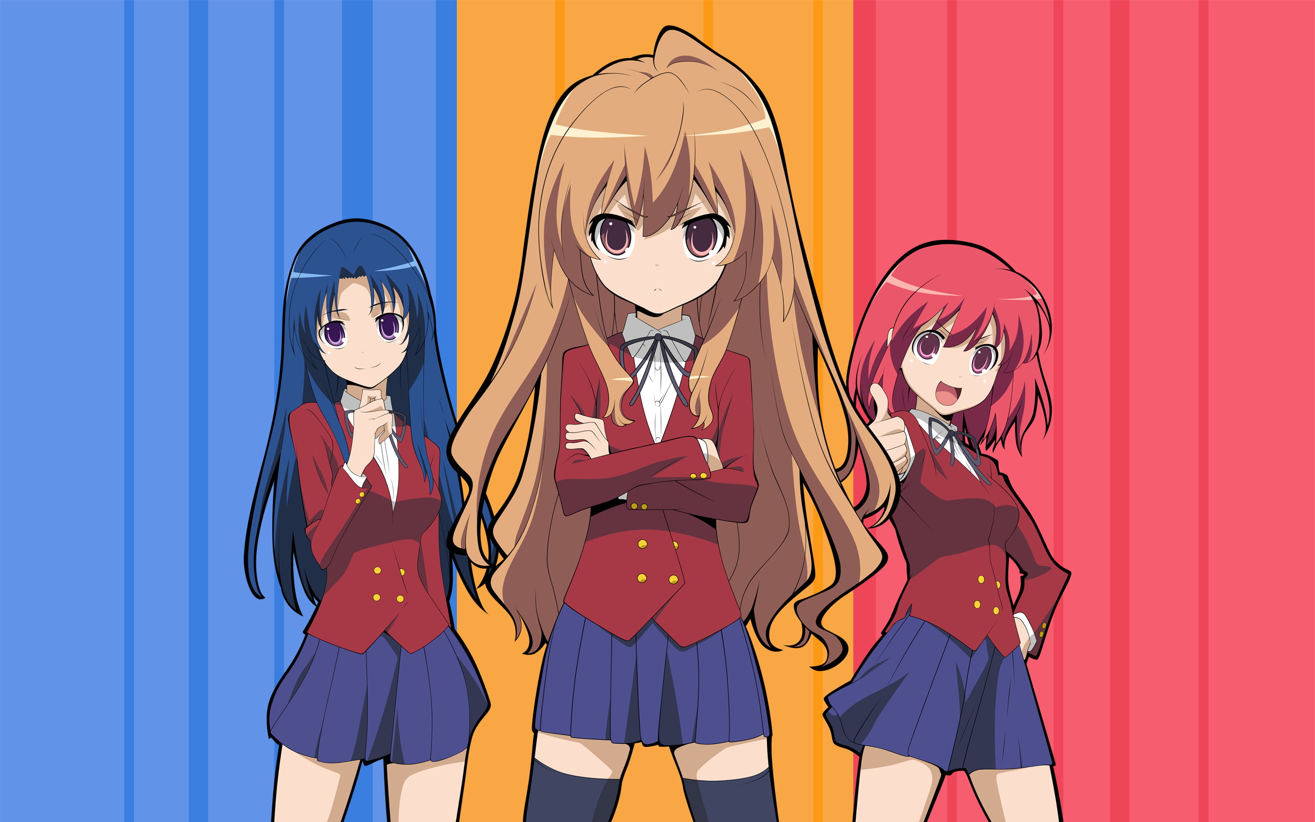 Aisaka Taiga, Kushieda Minori, 2K, Kawashima Ami, Toradora!, HD Wallpaper