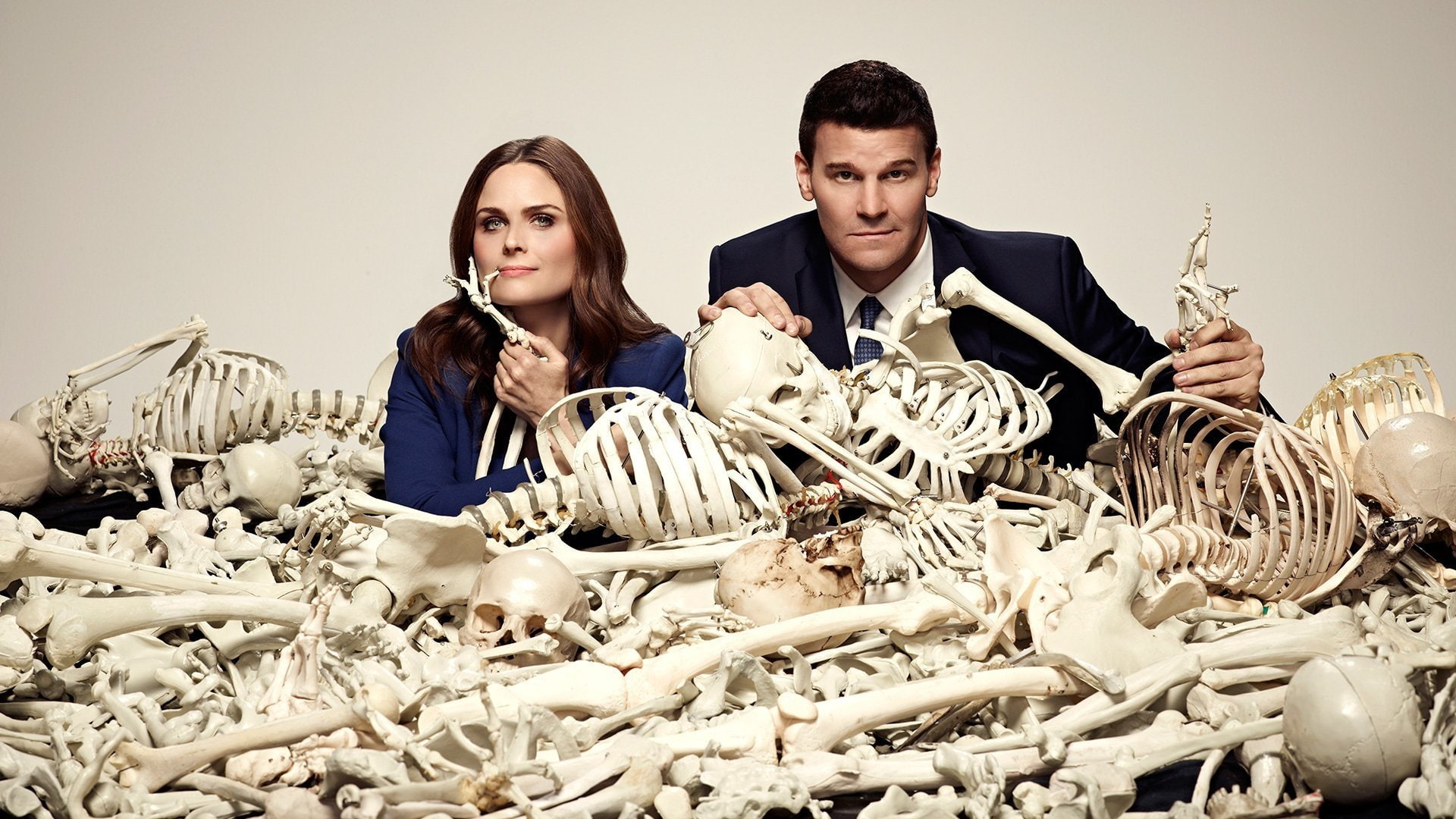 David Boreanaz, TV Show, 1080P, Seeley Booth, Emily Deschanel, Temperance Brennan, Bones, HD Wallpaper