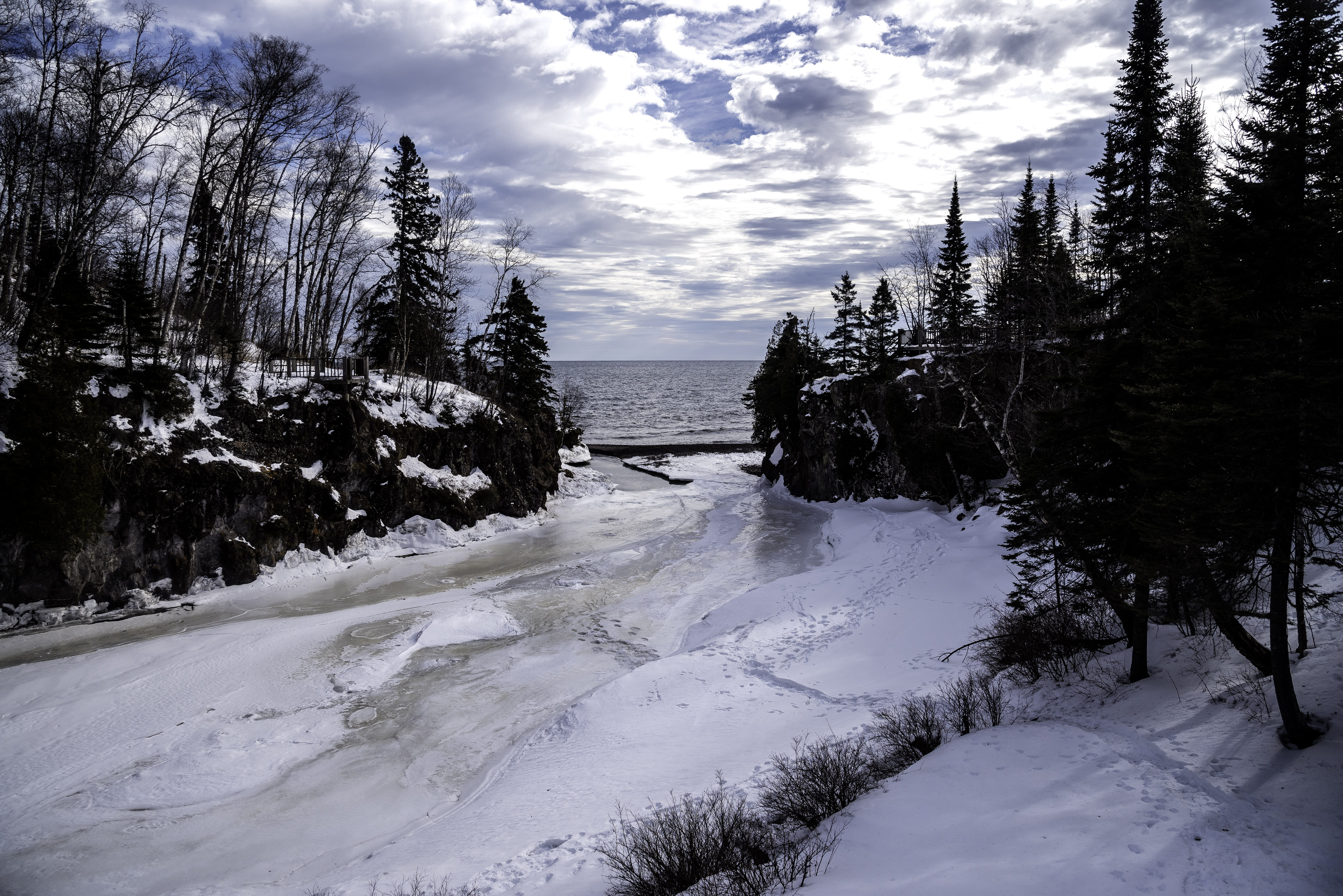 winter, beauty In Nature, tranquility, temperance, outdoors, public domain, tree, blue, no People, temperance river state park, nature, land, day, frozen, HD Wallpaper