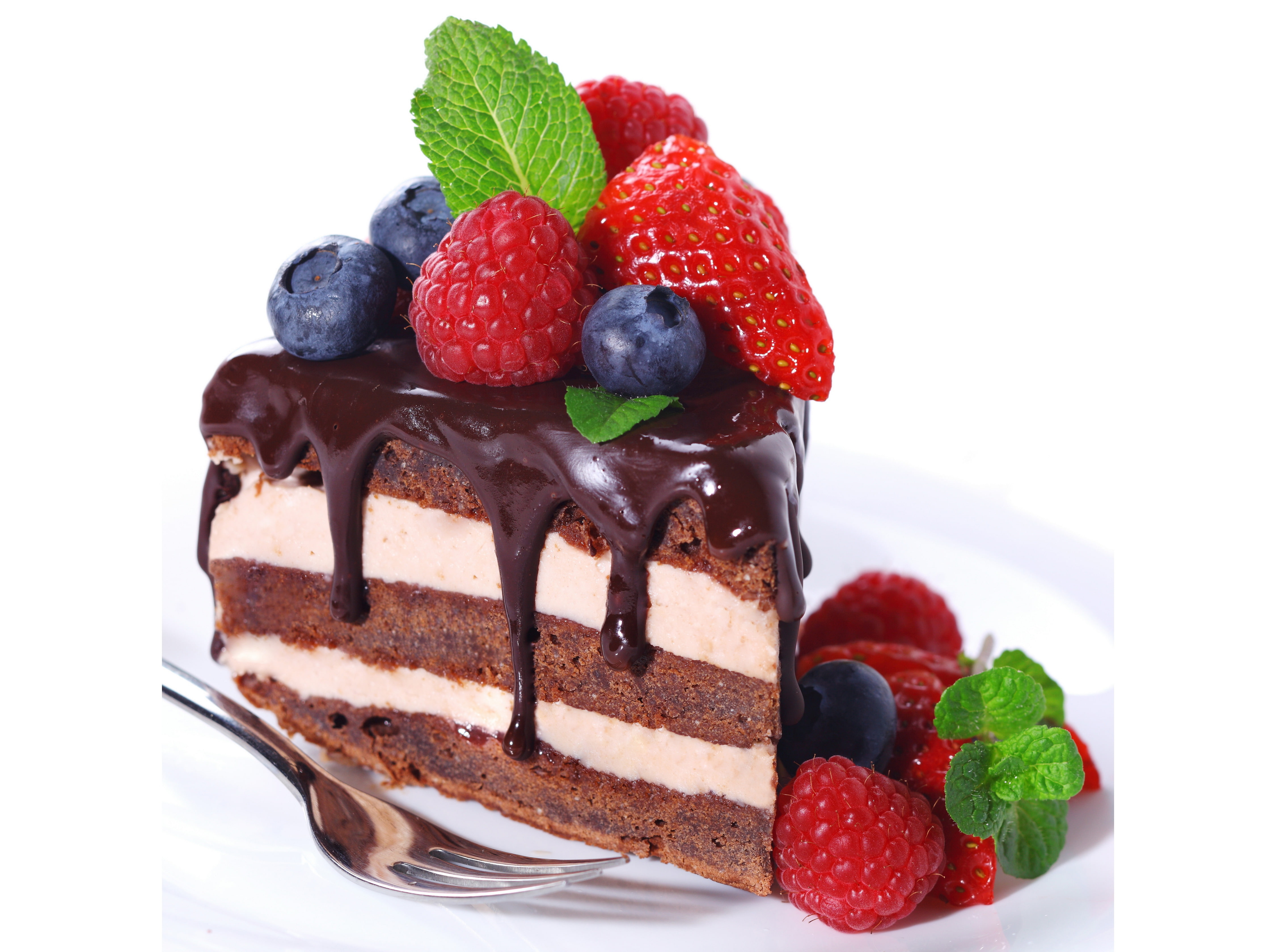 Cake, Berry, Dessert, Blueberry, Raspberry, Strawberry, Food, Chocolate, 4K, HD Wallpaper