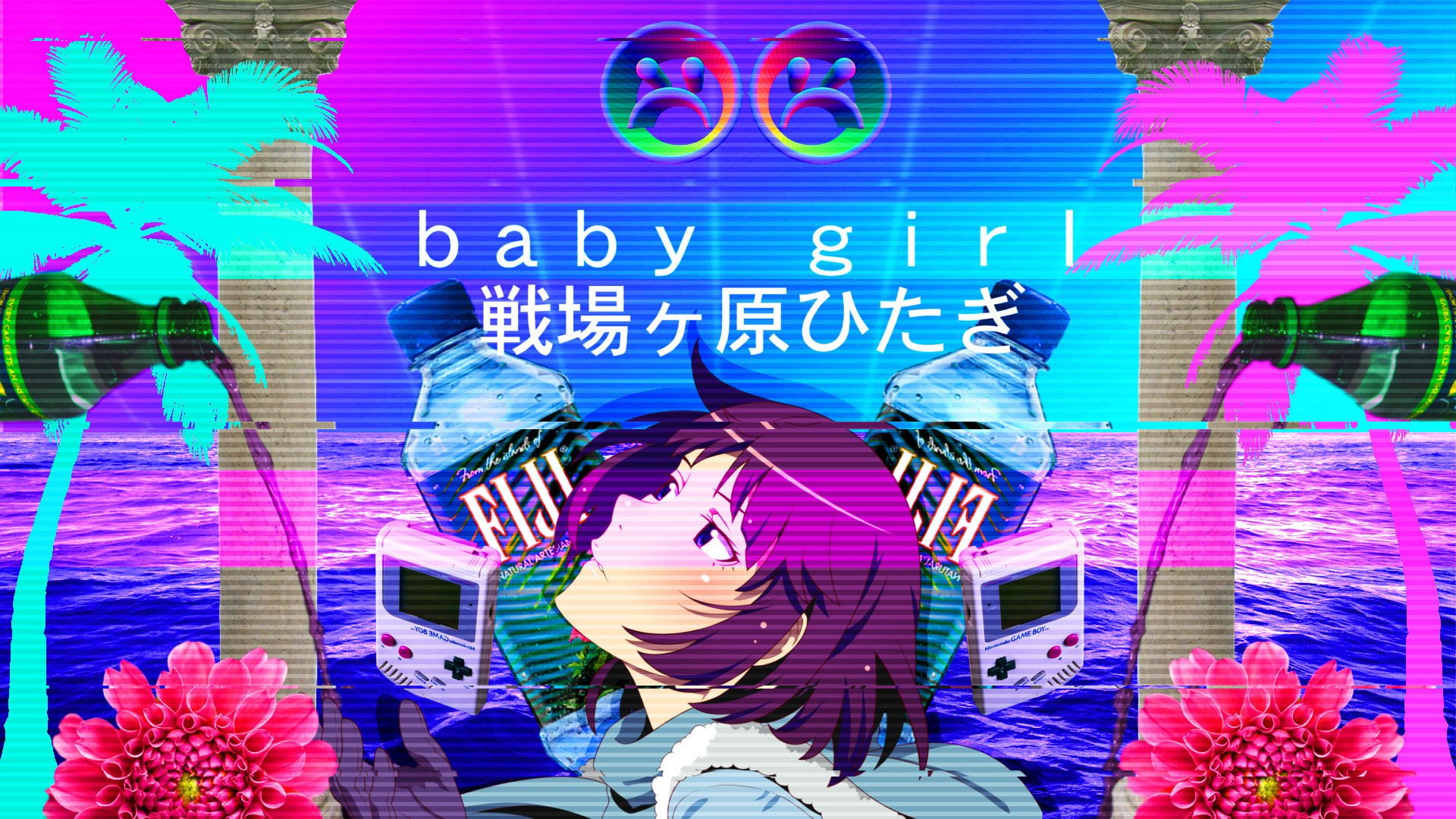 Anime, Monogatari (Series), 1080P, Vaporwave, HD Wallpaper
