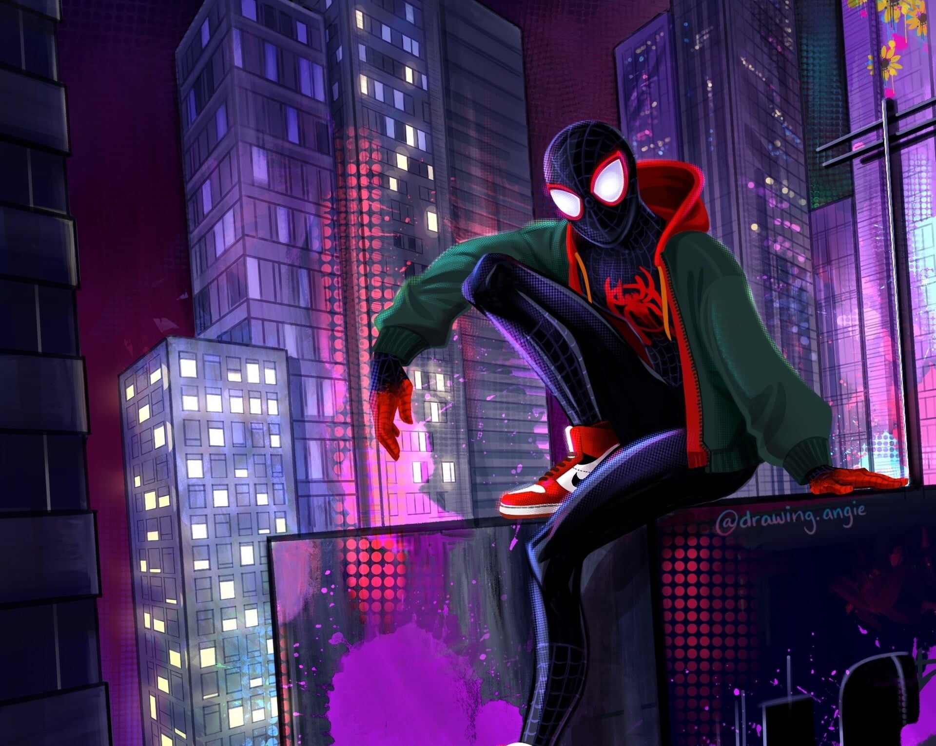 Spider-Man: Into The Spider-Verse, Marvel Comics, Movie, Miles Morales, 1080P, Spider-Man, HD Wallpaper