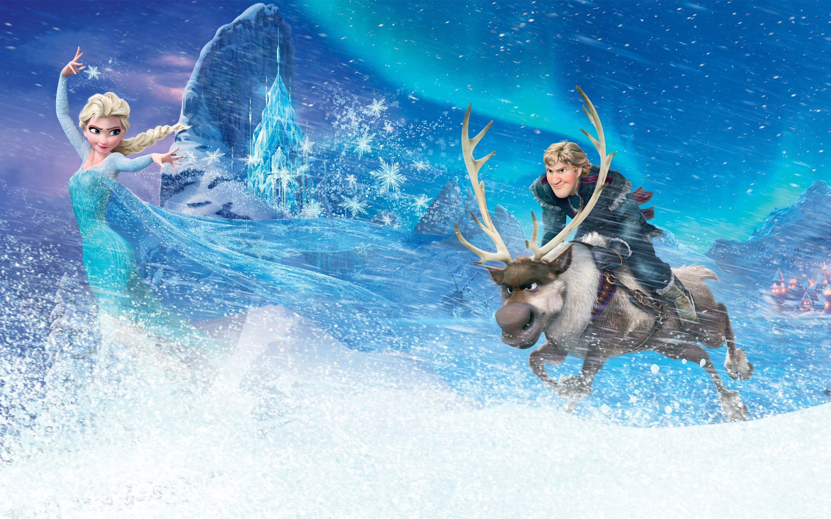 Kristoff (Frozen), Frozen (movie), 2K, Princess Elsa, Sven (Frozen), movies, HD Wallpaper