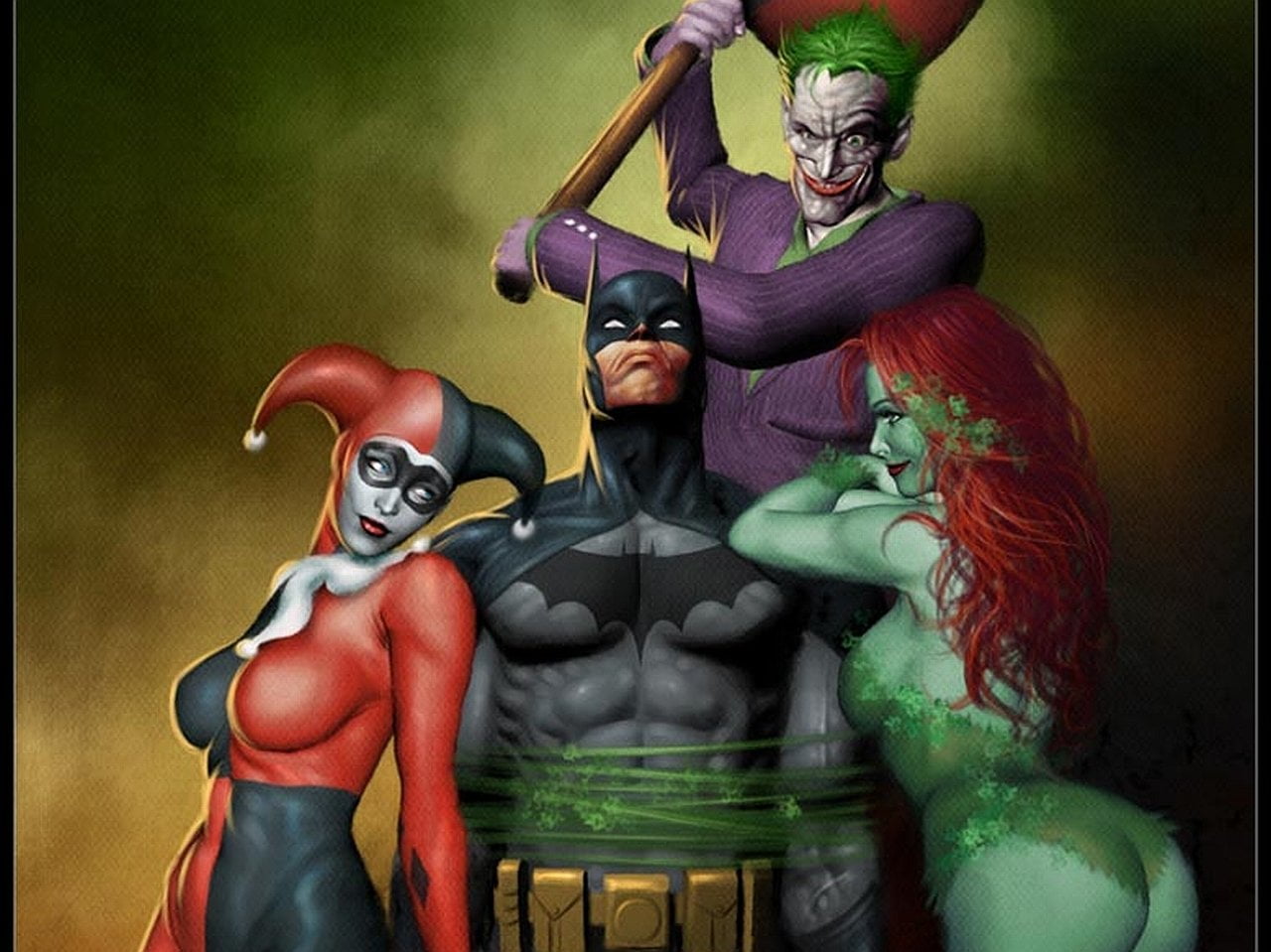Batman, disguise, creativity, female likeness, art and craft, craft, Poison Ivy, representation, mask - disguise, Harley Quinn, mask, sculpture, toy, Joker, HD Wallpaper