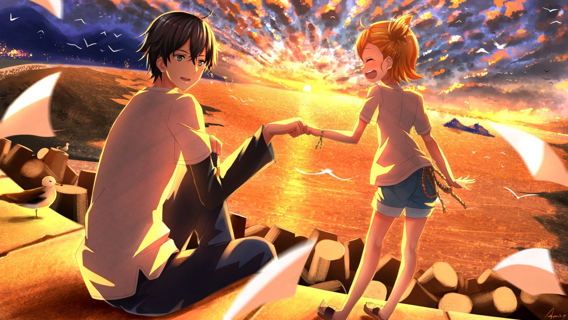 Barakamon, real people, outdoors, adult, Kotoishi Naru, 1080P, nature, land, togetherness, women, family, two people, people, Handa Seishuu, lifestyles, HD Wallpaper