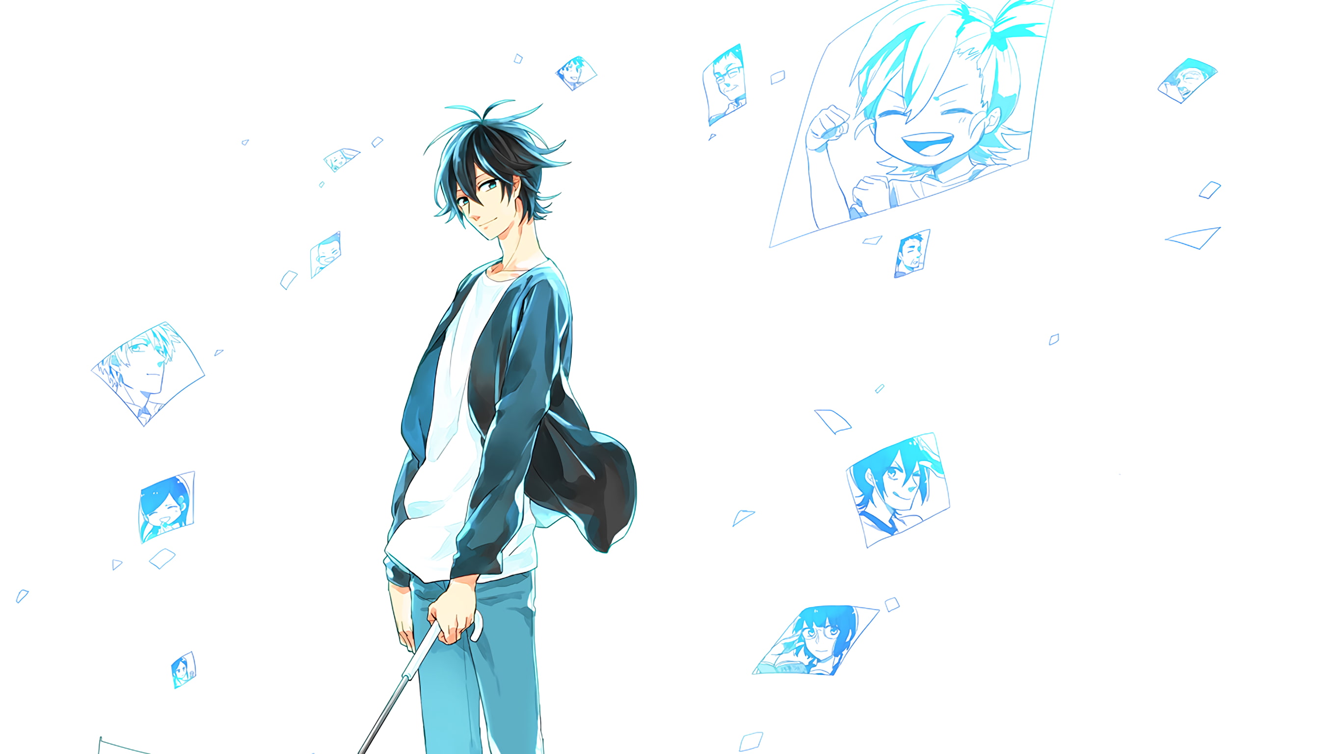 simple background, standing, one person, lifestyles, hairstyle, wall - building feature, studio shot, Barakamon, representation, indoors, three quarter length, HD Wallpaper