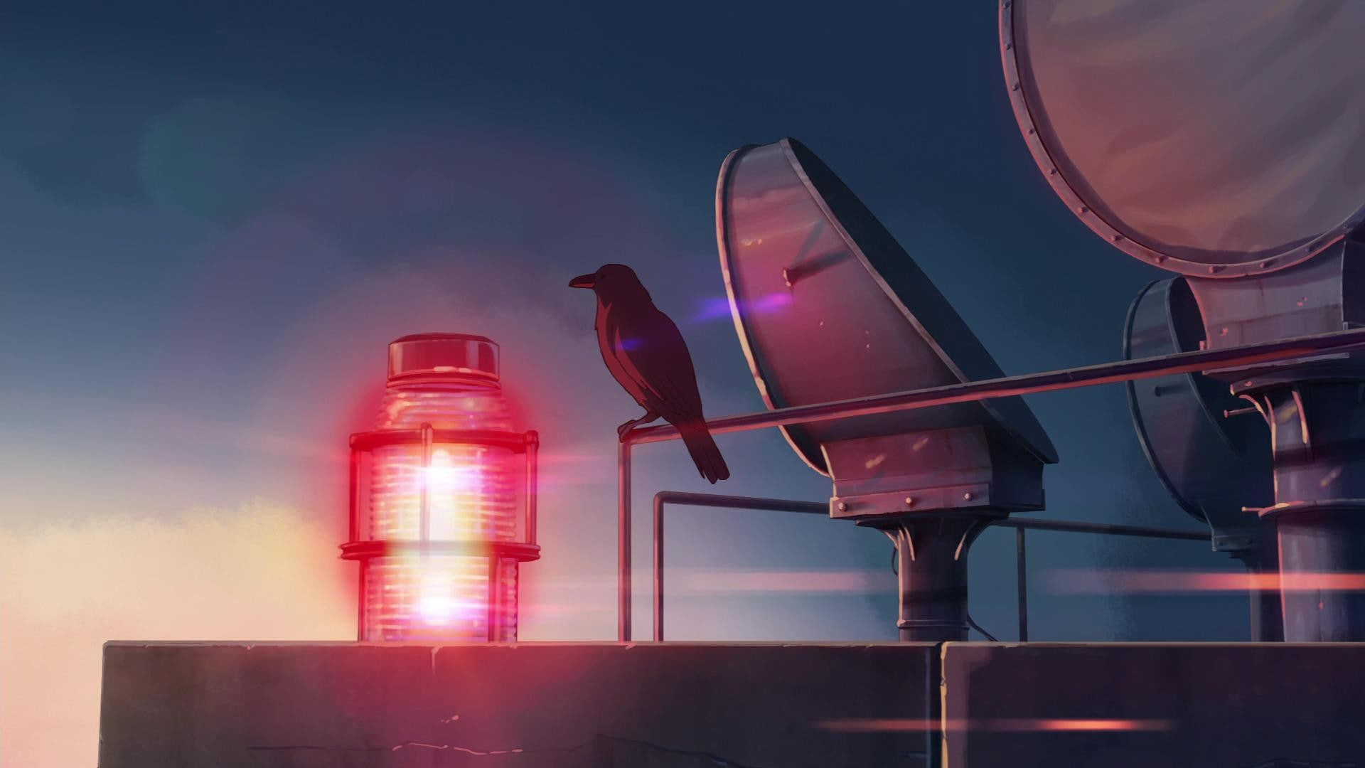 crow, sky, The Garden of Words, 1080P, HD Wallpaper