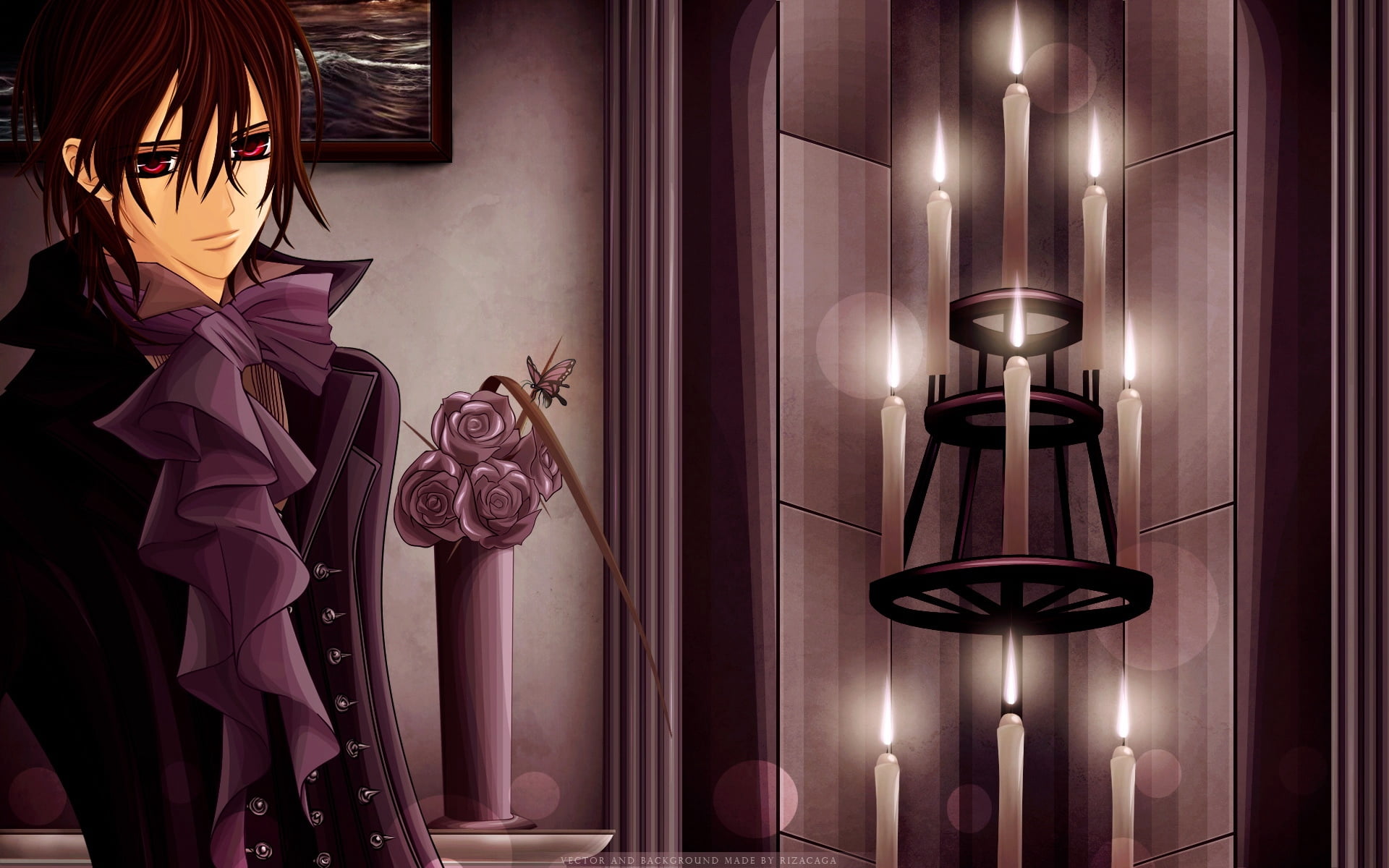 human representation, anime, representation, decor, light - Natural Phenomenon, chandelier, ornate, boy, luxury, window, candles, arts culture and entertainment, HD Wallpaper
