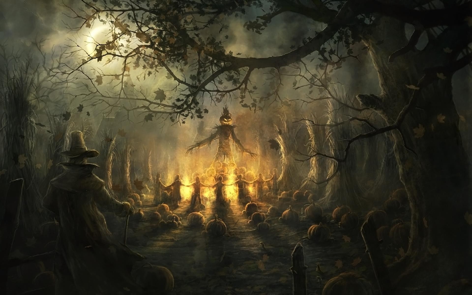 Scarecrow, Pumpkin, Occult, Dark, Holiday, 1080P, Halloween, HD Wallpaper