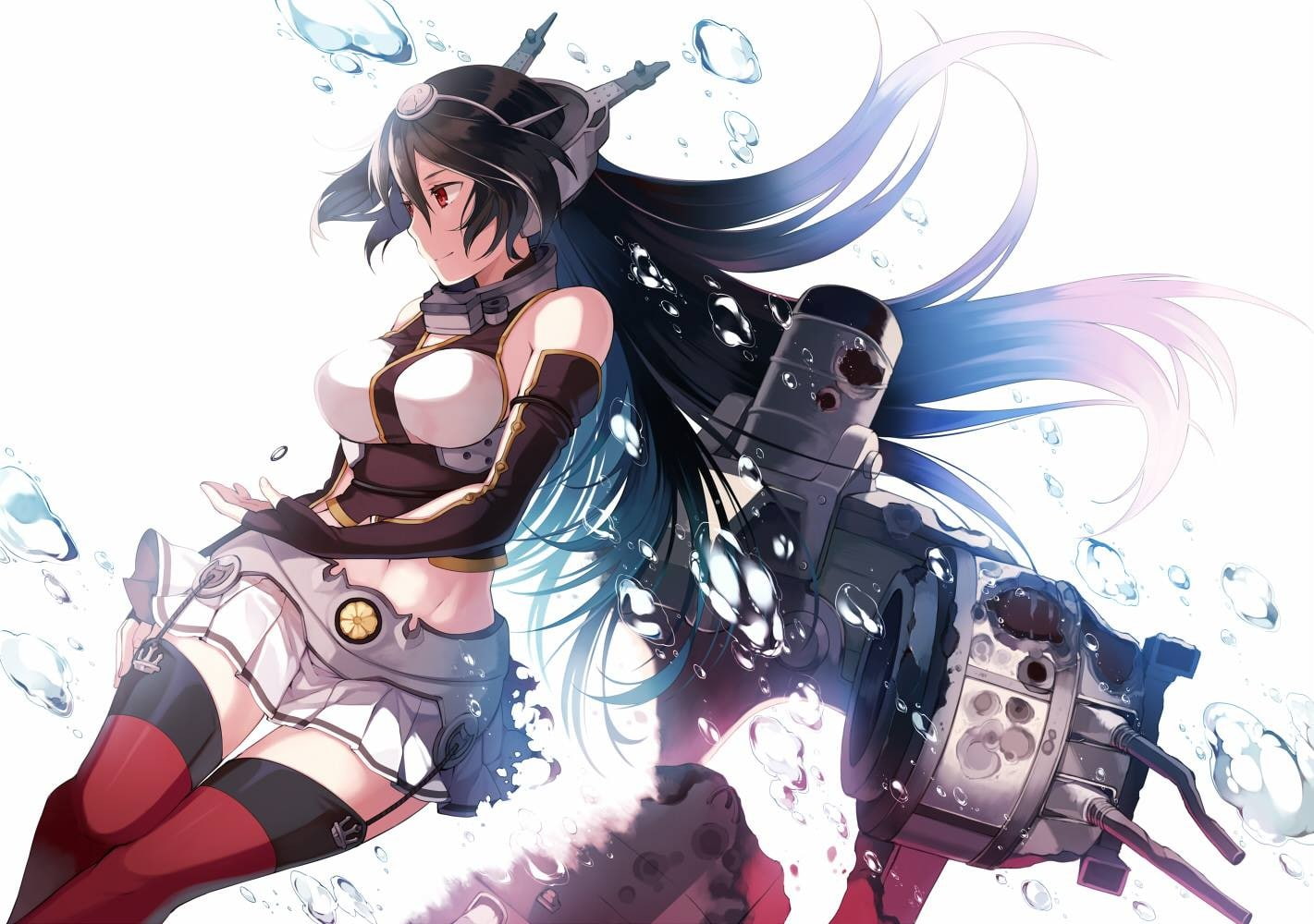 720P, thigh-highs, Nagato (KanColle), Kantai Collection, anime girls, HD Wallpaper