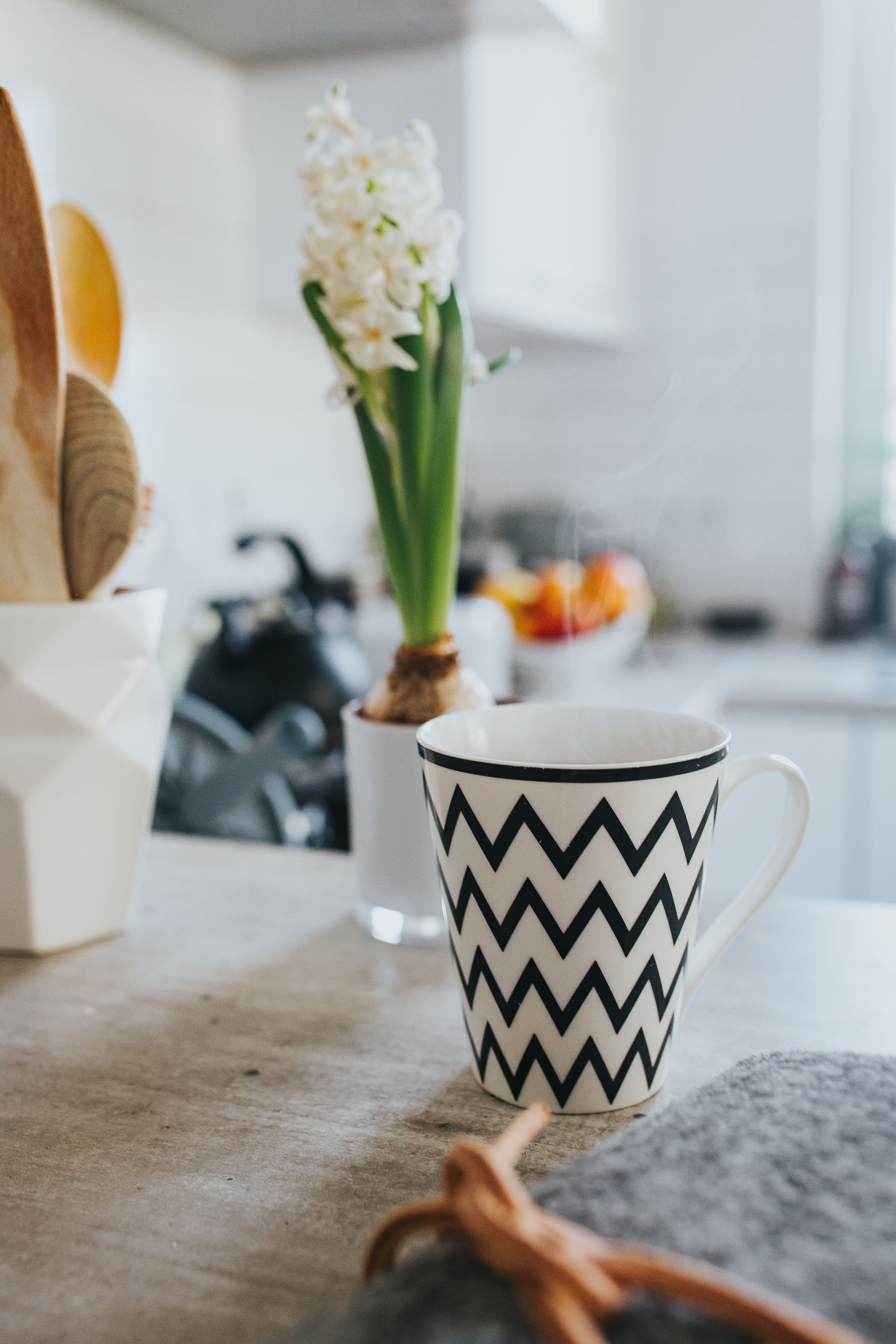 no People, green plants, flowering plant, plant, plants, coffee - drink, coffee, close-up, still life, vase, domestic Kitchen, home Interior, home, decoration, Phone HD Wallpaper