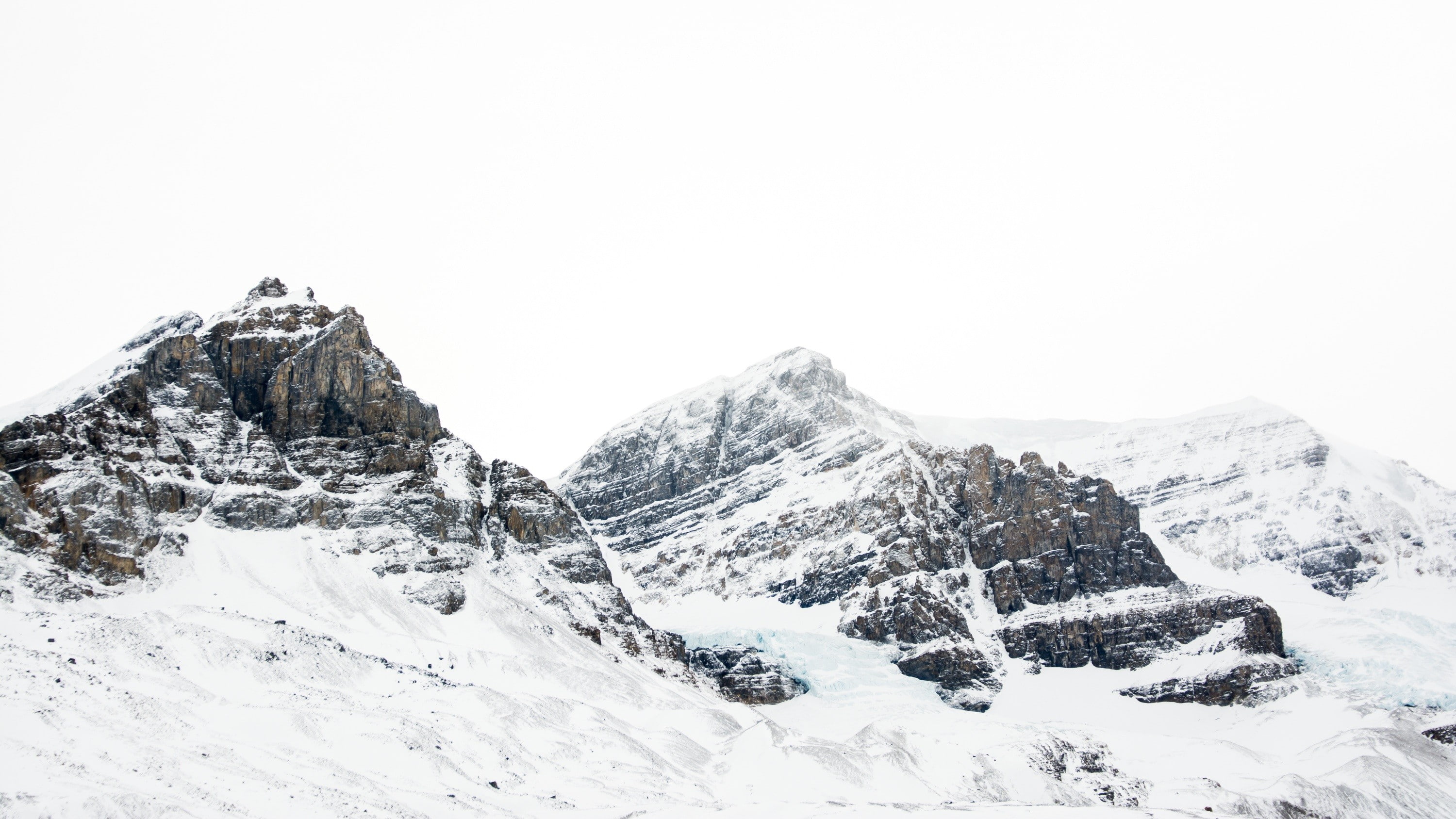 snow, ice, athabasca glacier, Canadian, Canada, nature, mountains, 2K, landscape, glaciers, HD Wallpaper