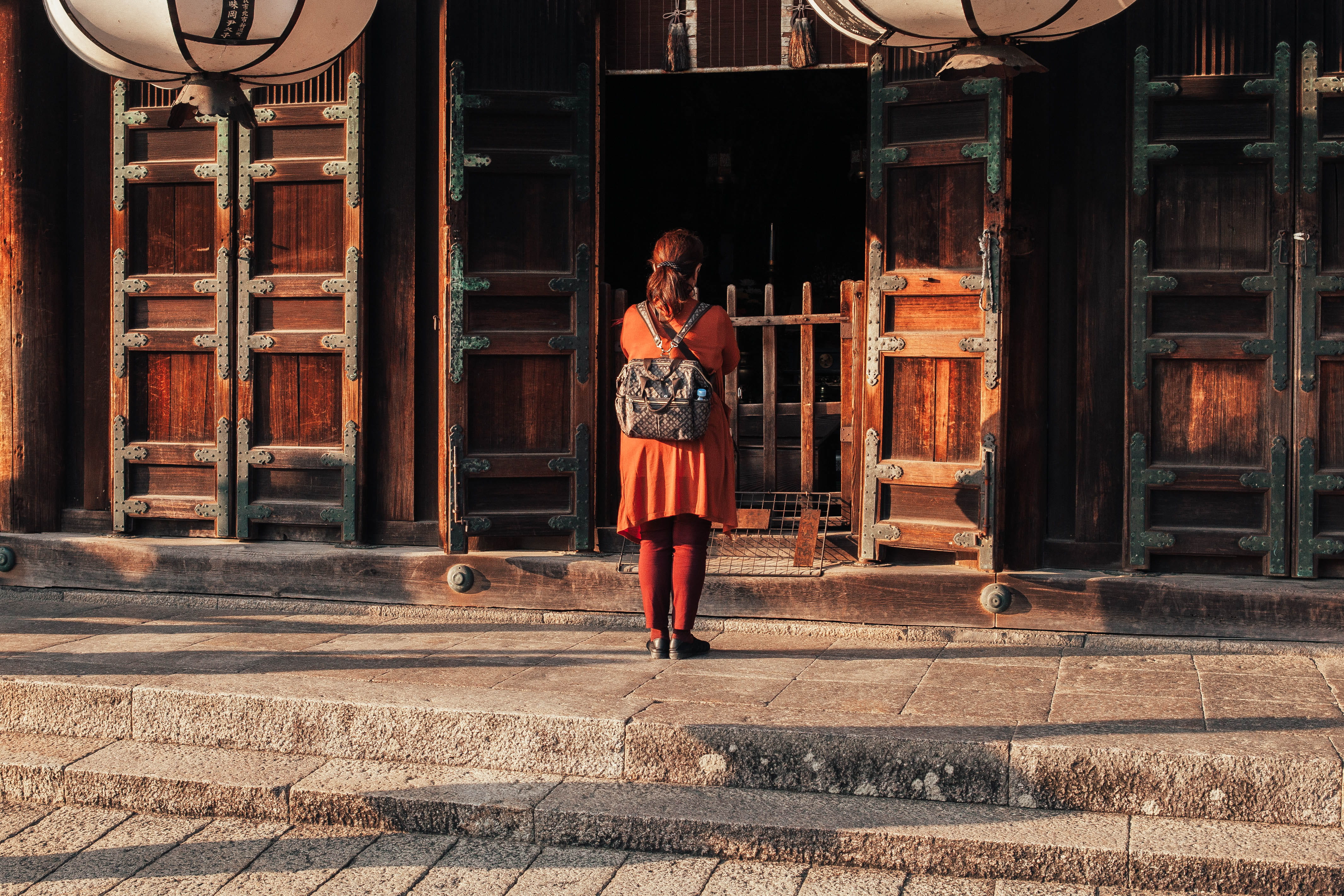 casual clothing, japan, females, skirt, people, furniture, woman, architectural column, human, day, girl, building exterior, lifestyles, nara prefecture, HD Wallpaper