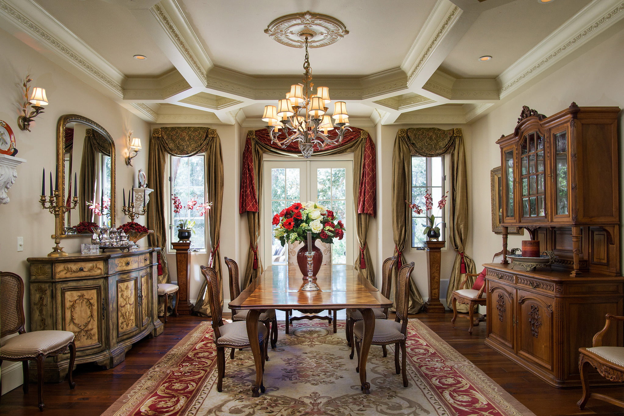 window, chest, flooring, no people, elegance, wealth, flowers, ornate, chair, electric lamp, ceiling, architecture, lighting equipment, seat, sideboard, HD Wallpaper