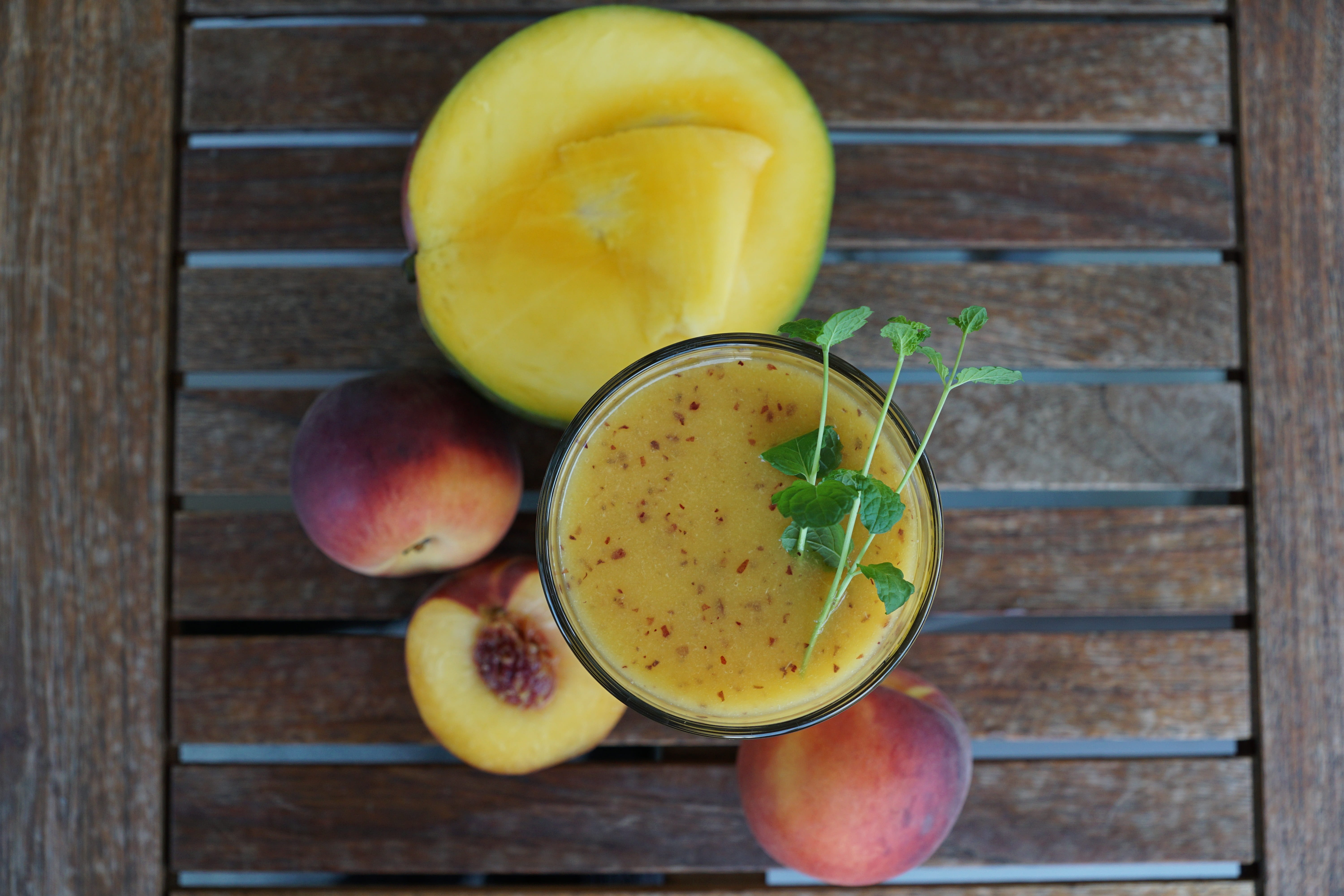 peach, bless you, food, healthy eating, vitamin c, household equipment, ready-to-eat, no people, wellbeing, glass, fruit, directly above, close, high angle view, HD Wallpaper