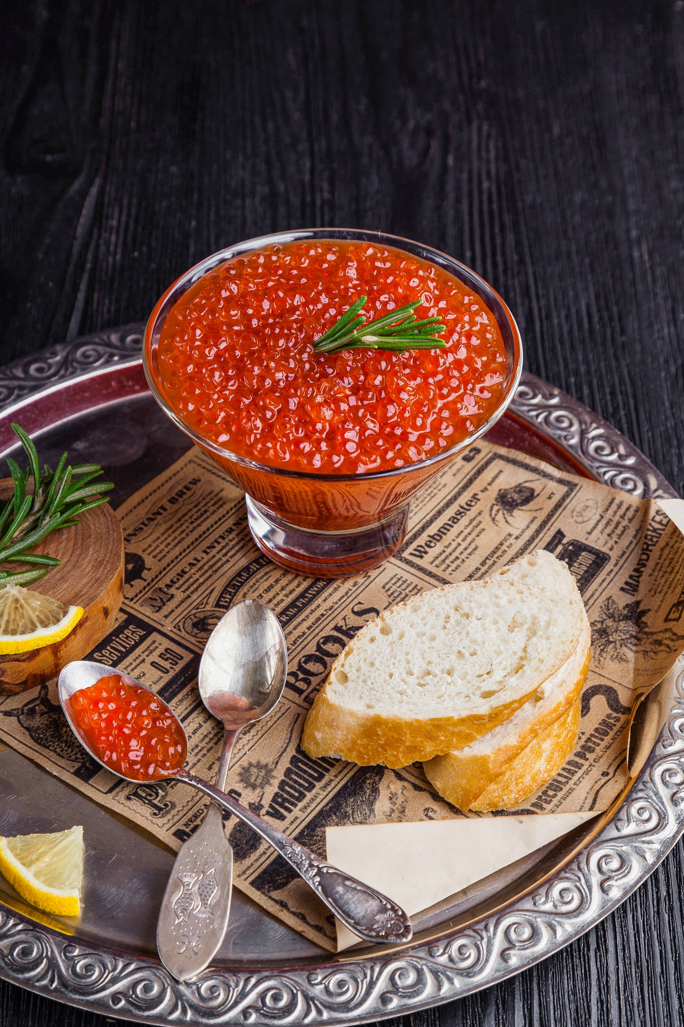 dish, 2K, crockery, nutrition, clear, wood - material, bread, kitchen utensil, breakfast, red caviar, household equipment, food, no people, plate, high angle view, Phone HD Wallpaper