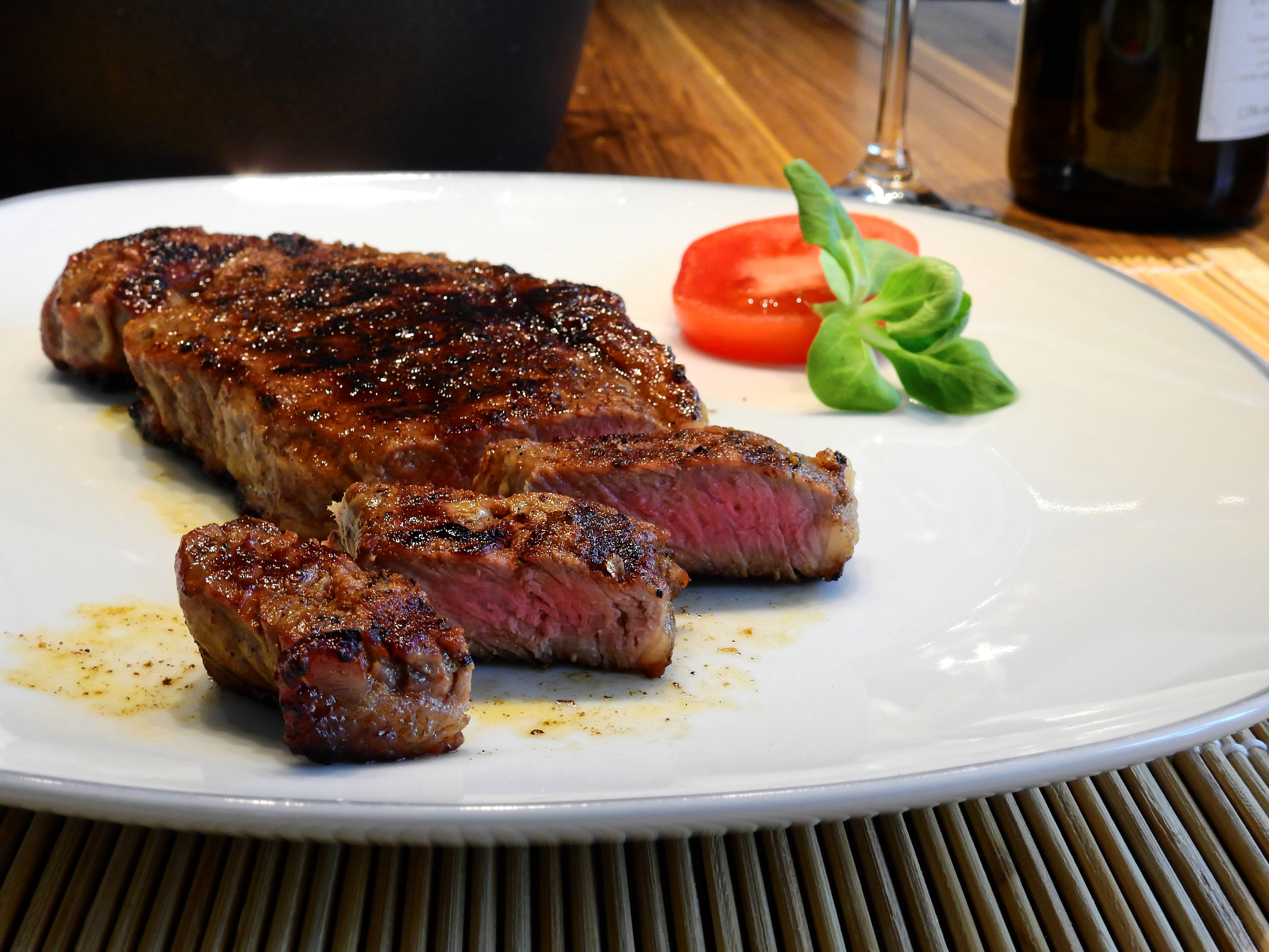4K, close-up, still life, ready-to-eat, barbecue, benefit from, hearty, eat, delicious, temptation, salad, food, grilled, spices, healthy eating, beef steak, HD Wallpaper