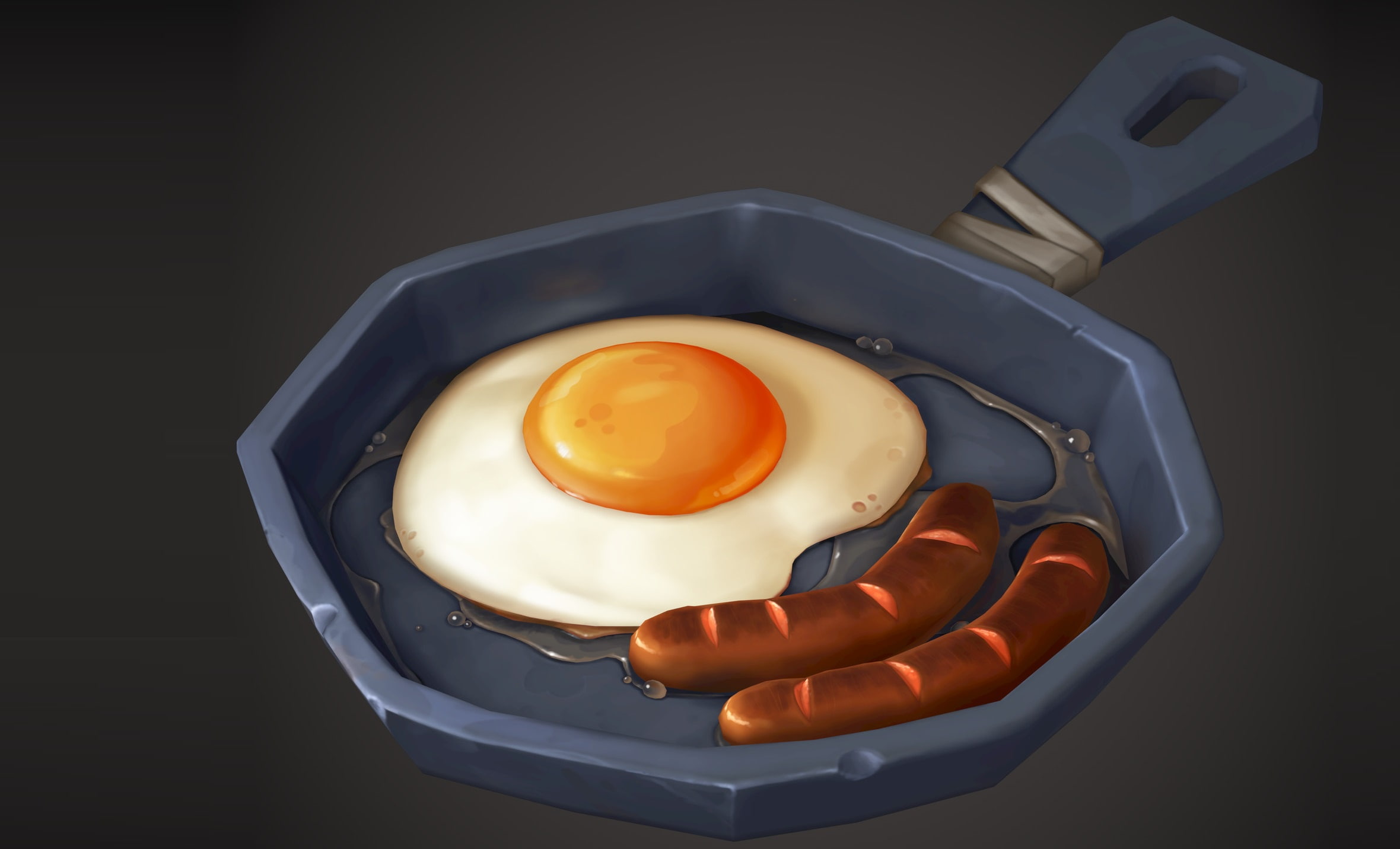Breakfast, 1080P, scrambled eggs, pan, Gary McAllister, art, HD Wallpaper