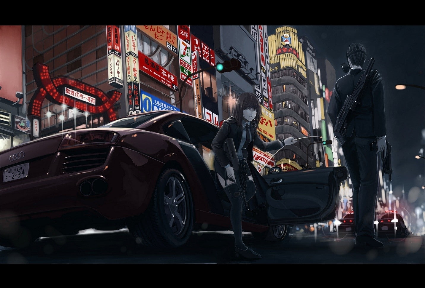 night, tie, cars, japan, hd, city, short, anim, brunettes, weapons, highs, terabyte, 720P, thigh, hair, audi, cityscapes, aug, art, HD Wallpaper