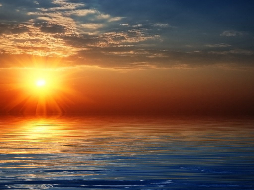 hd, sky, nature, sunsets, sea, art, sun, sunset, 480P, amazing, HD Wallpaper