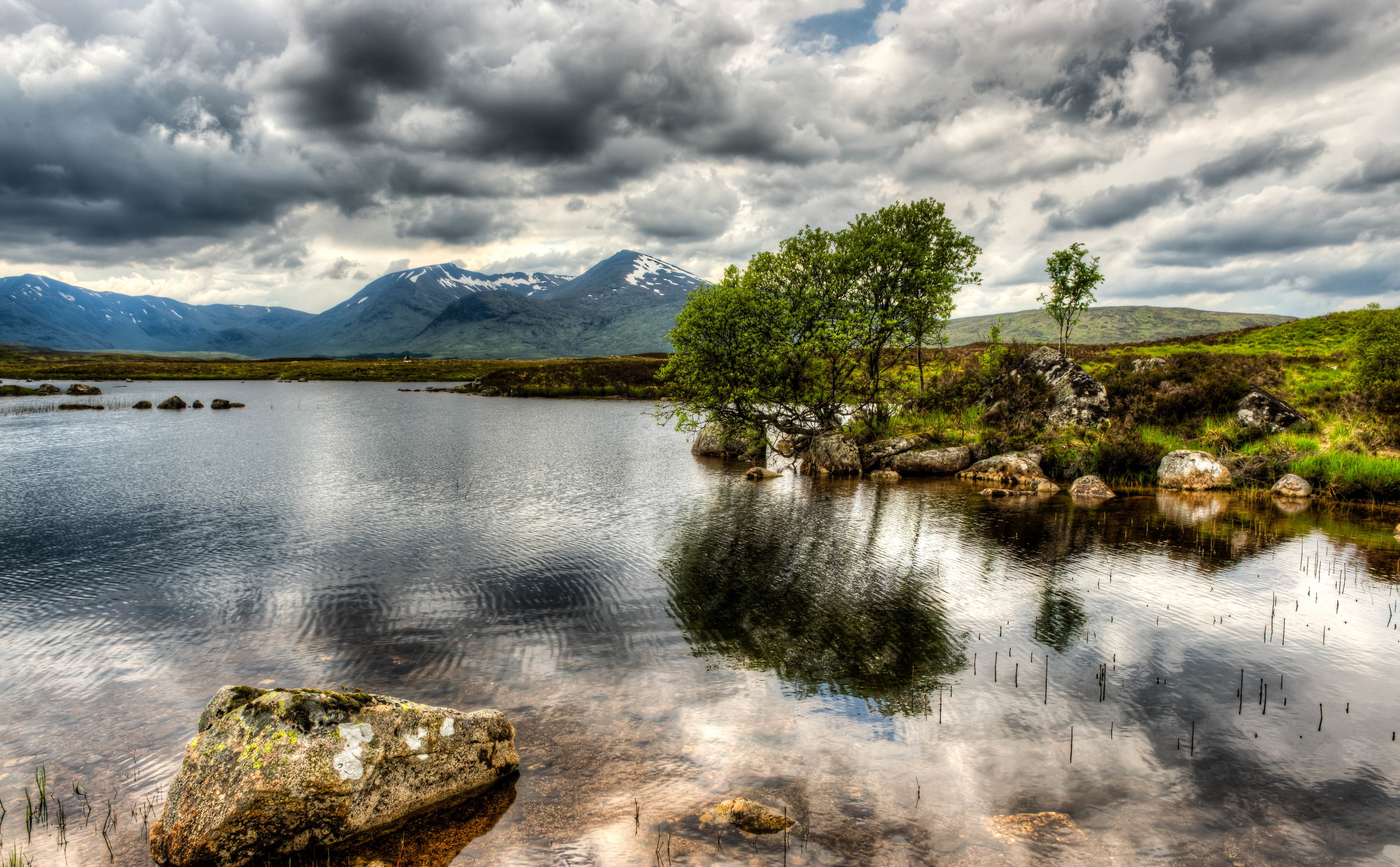 rannockmoor, idyllic, Europe, unitedkingdom, tranquility, wild, stormclouds, moorland, outdoors, snowcapped mountain, Landscape, tranquil scene, scenics - nature, HD Wallpaper