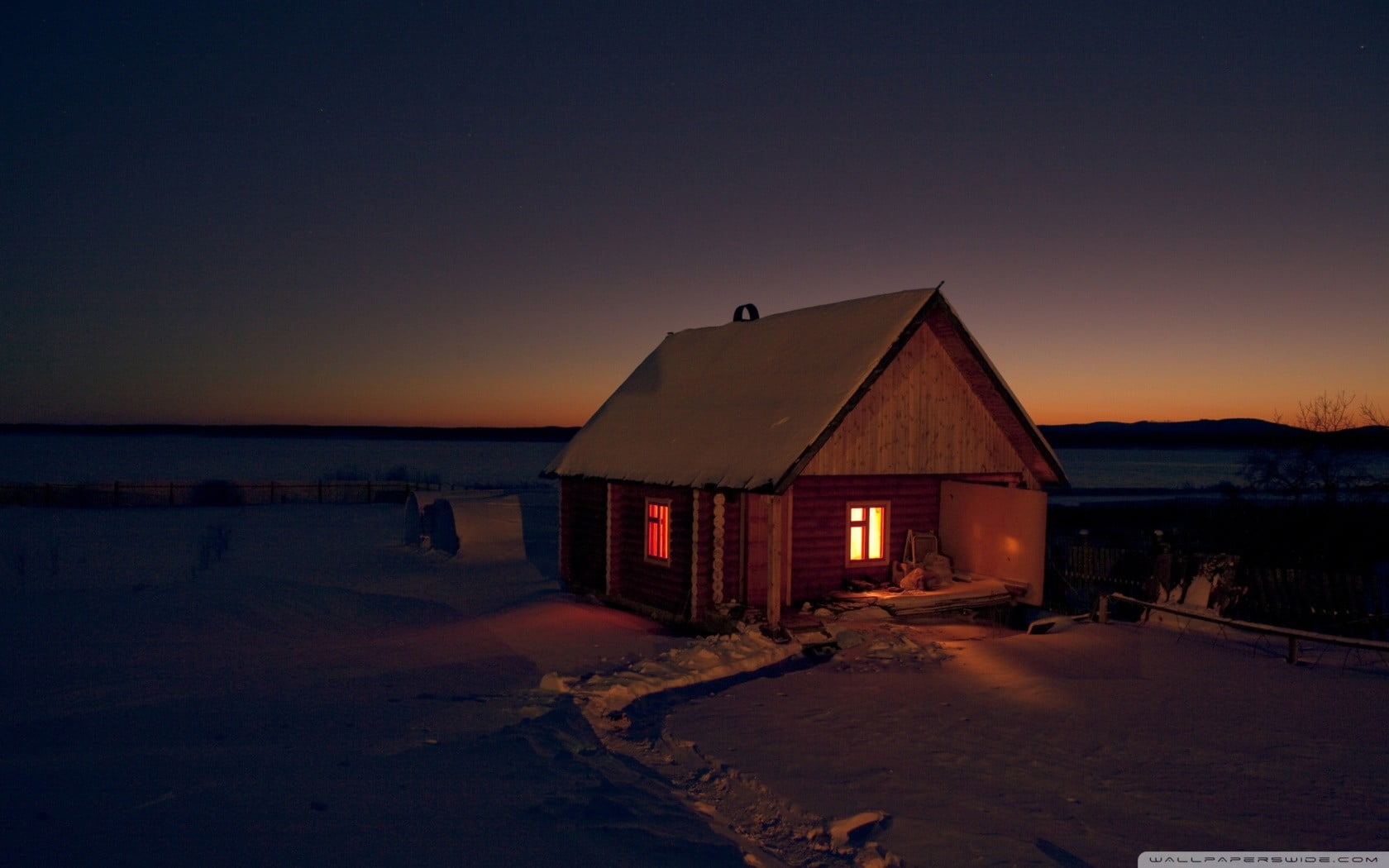 tranquil scene, sky, built structure, building, beach, architecture, horizon over water, red, tranquility, black, 720P, house, night, utility, water, trailer, HD Wallpaper